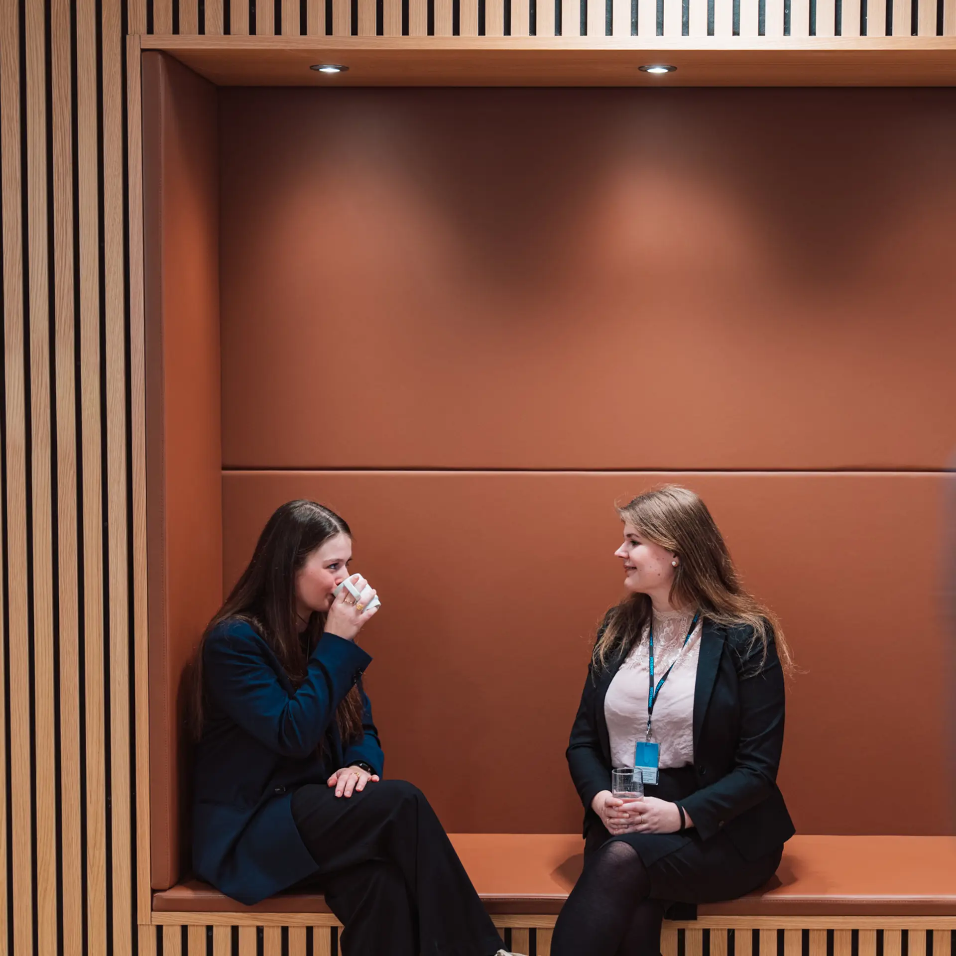 Employees talking