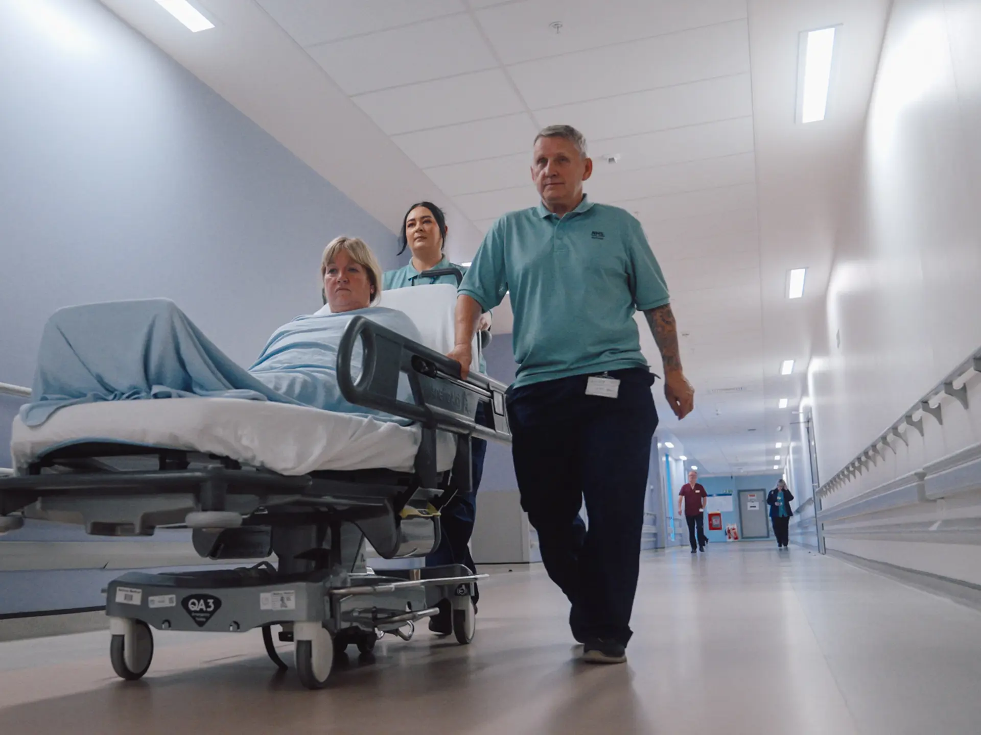 Porters at Queen Elizabeth University Hospital transport patients faster
