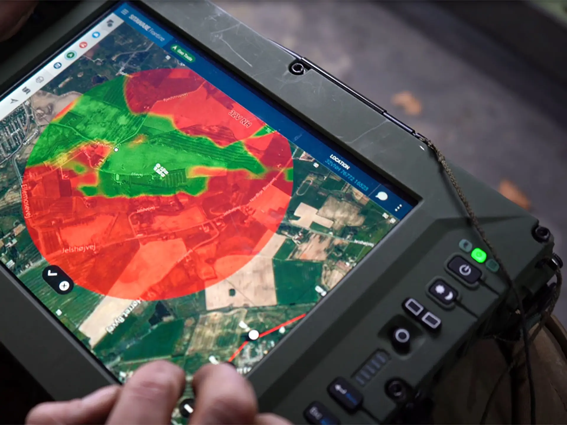 Soldier Using Sitaware Frontline In Vehicle