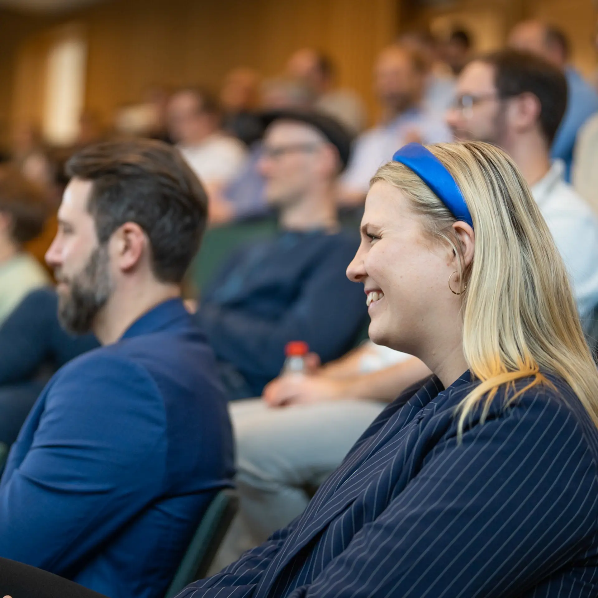 Employees in the auditorium