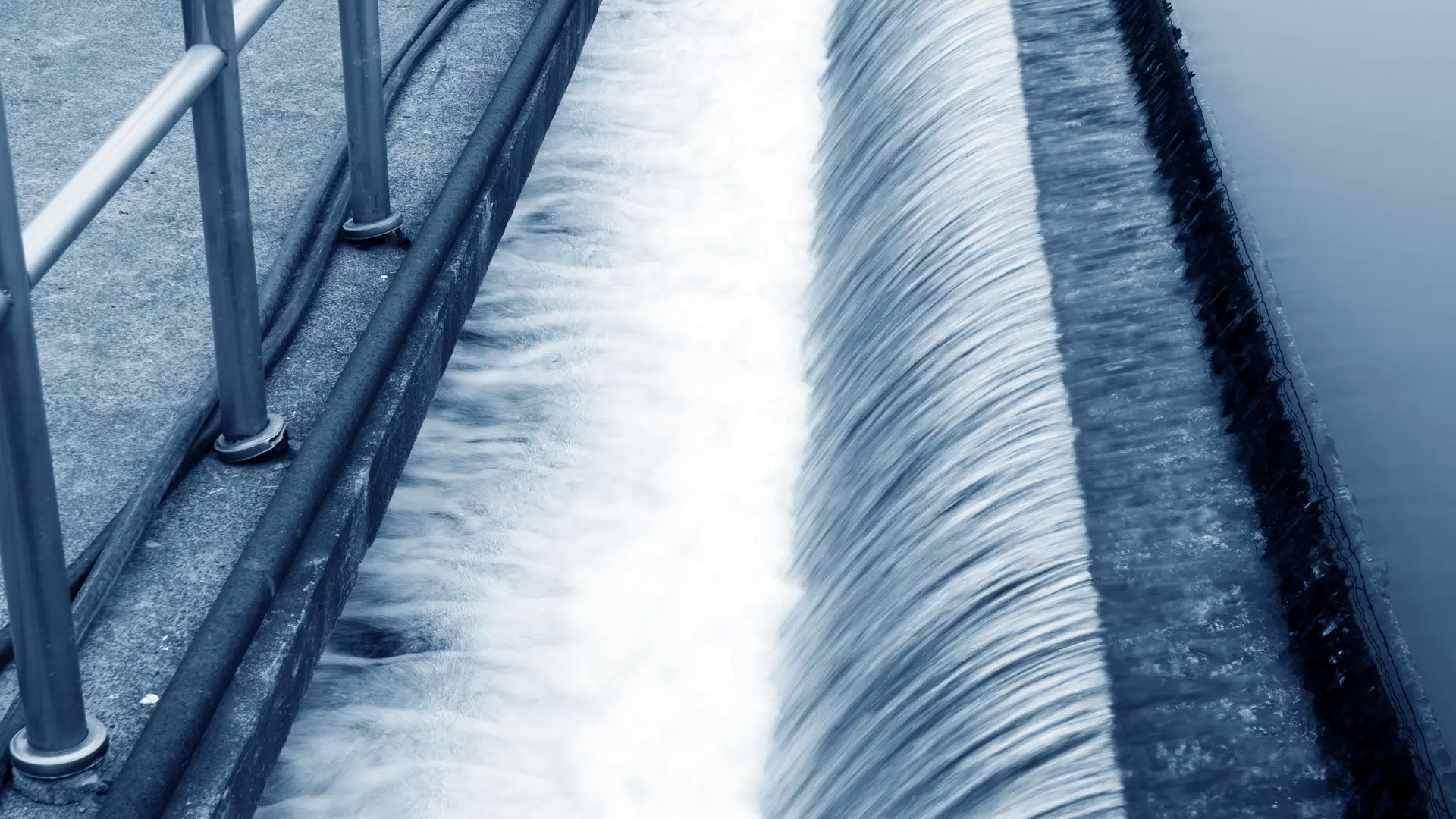 Water running through a treatment plant
