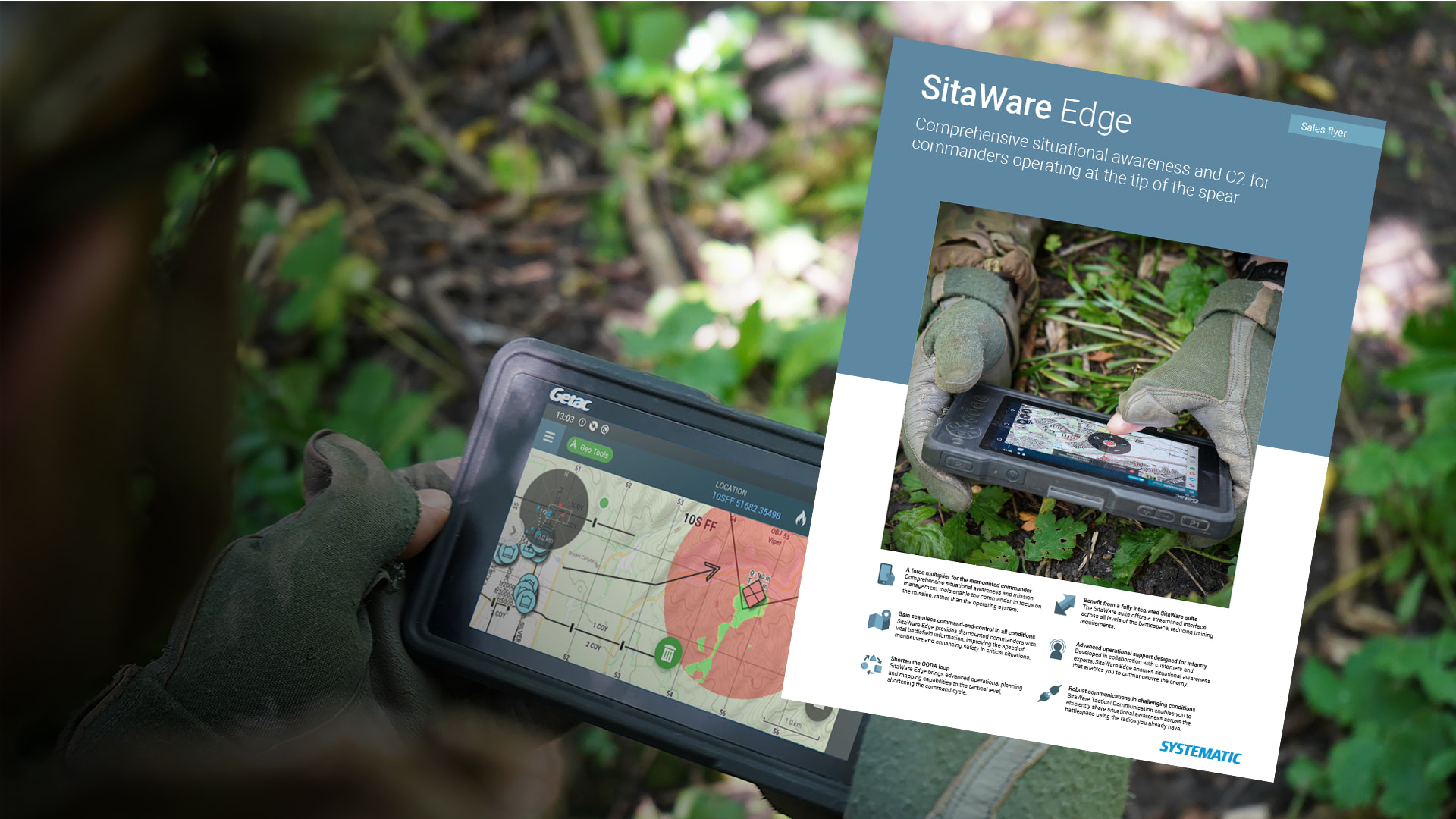 Flyer: SitaWare Edge – Unmatched tactical communication