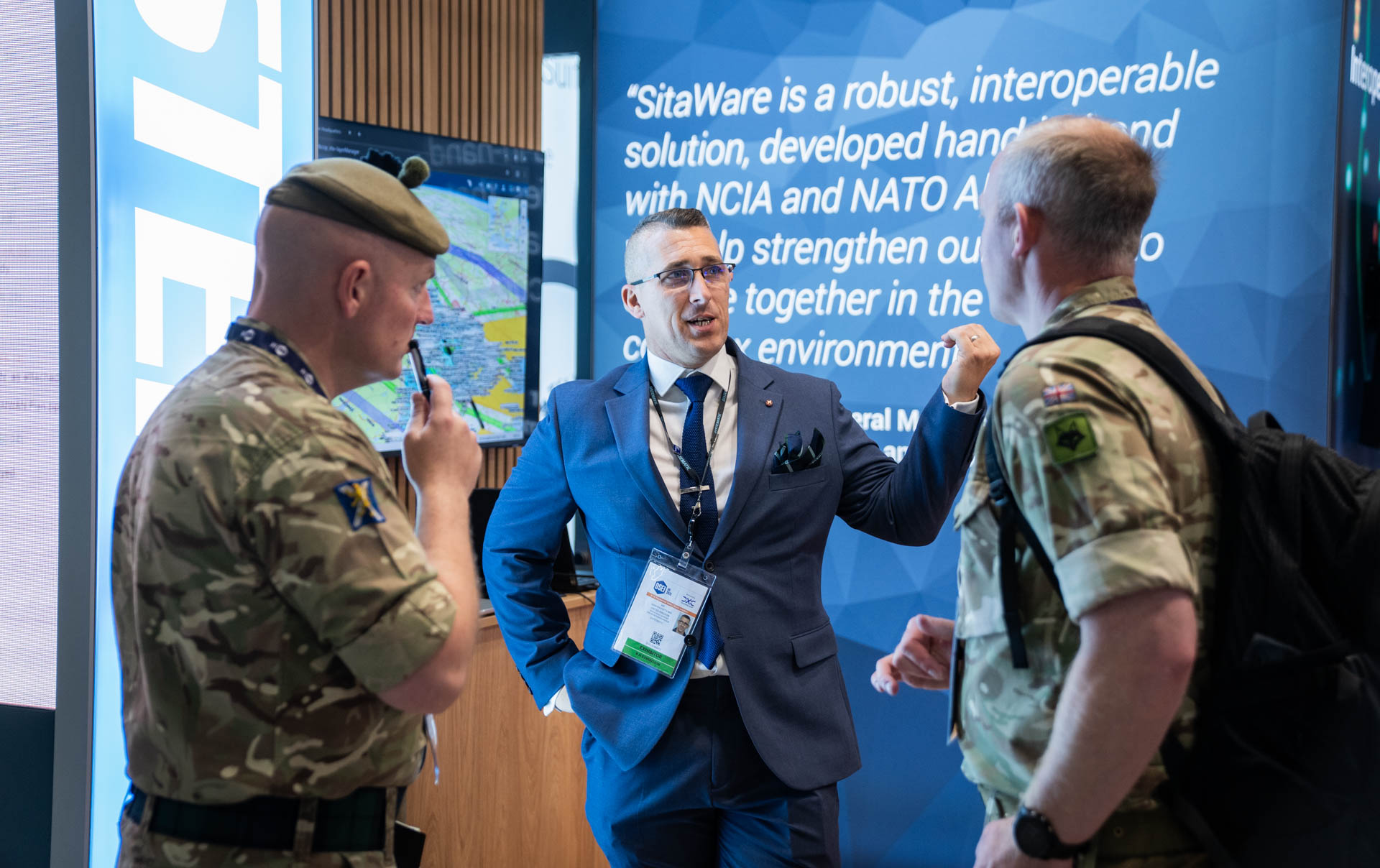 DSEI talking at the stand