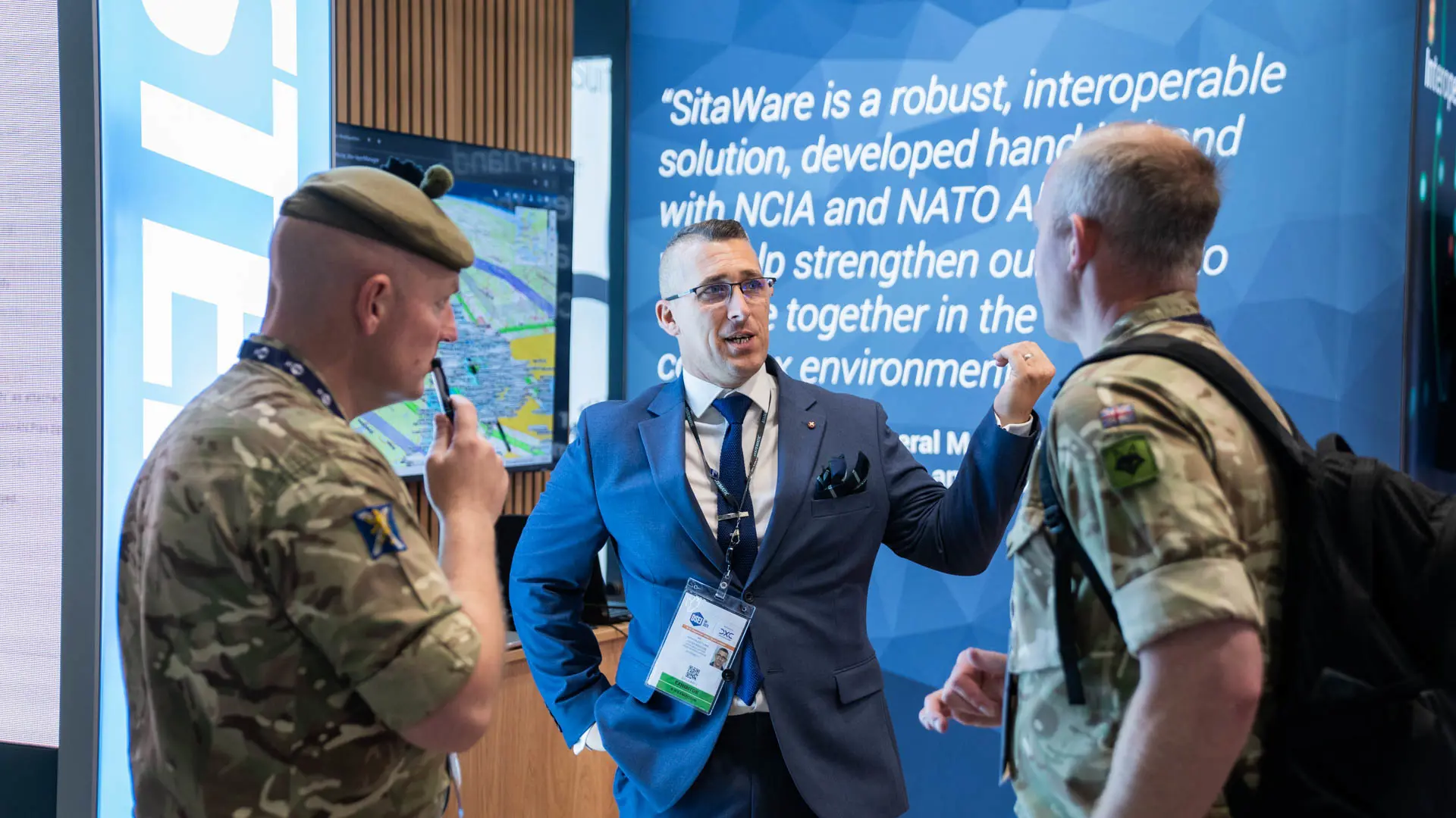 DSEI talking at the stand