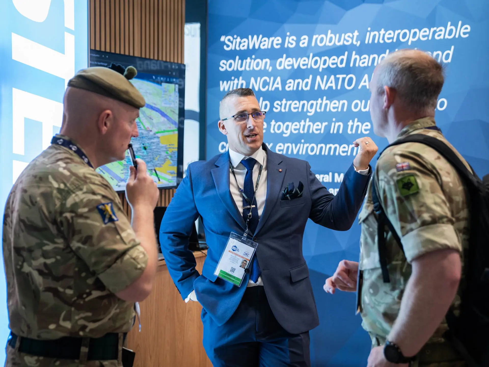 DSEI talking at the stand