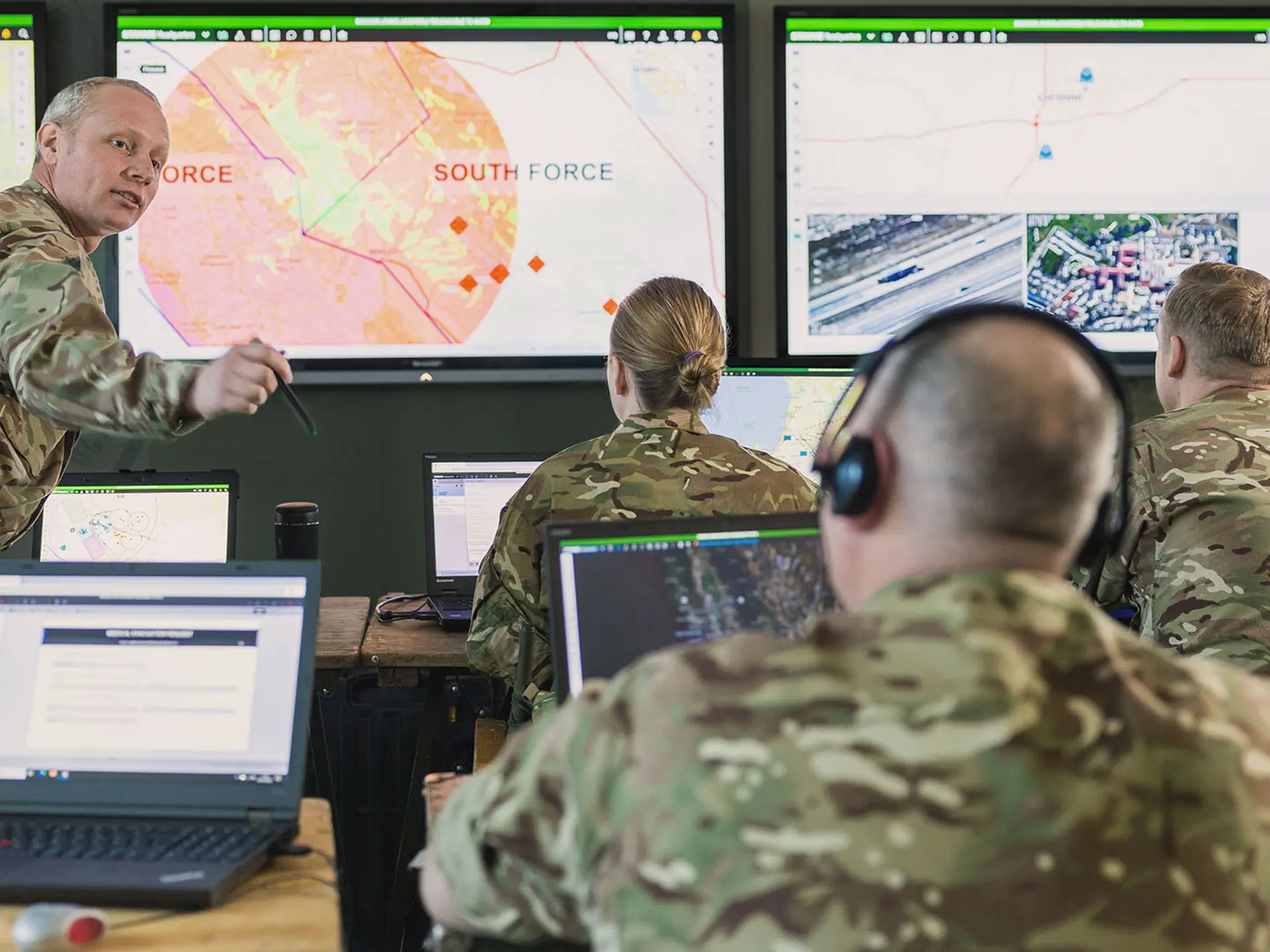 UK military staff using SitaWare in their headquarters