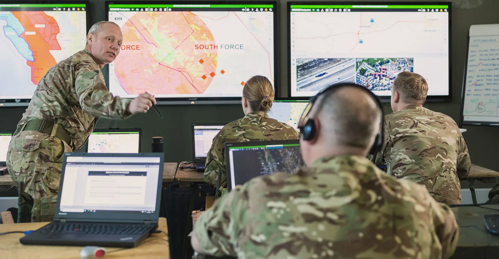 UK military staff using SitaWare in their headquarters