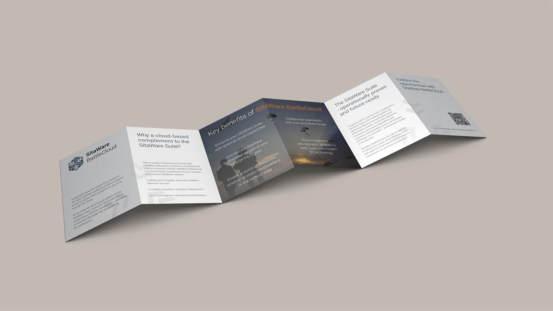 SitaWare BattleCloud promotional banner featuring cloud-based military software solutions