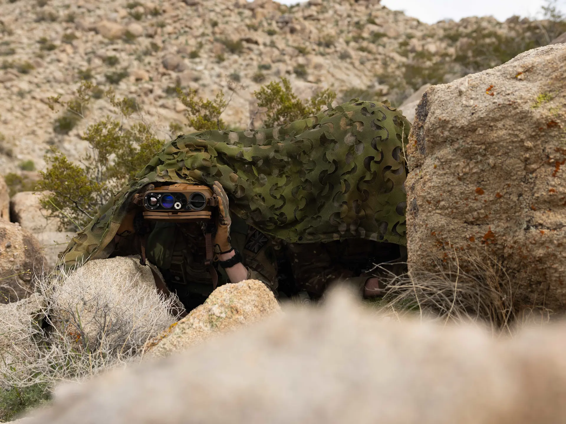 Soldier Using Binoculars