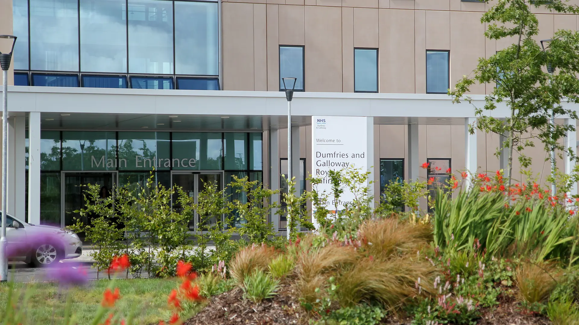 Dumfries og Galloway Royal Infirmary hovedindgan