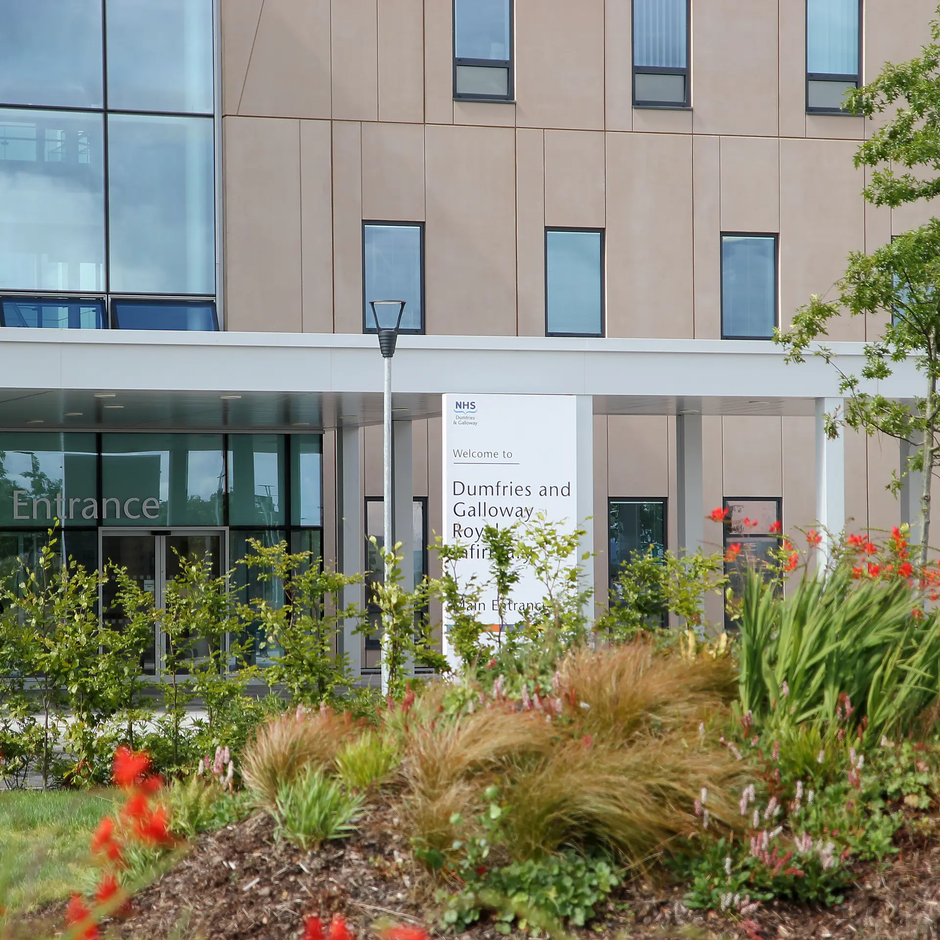 Dumfries og Galloway Royal Infirmary hovedindgan