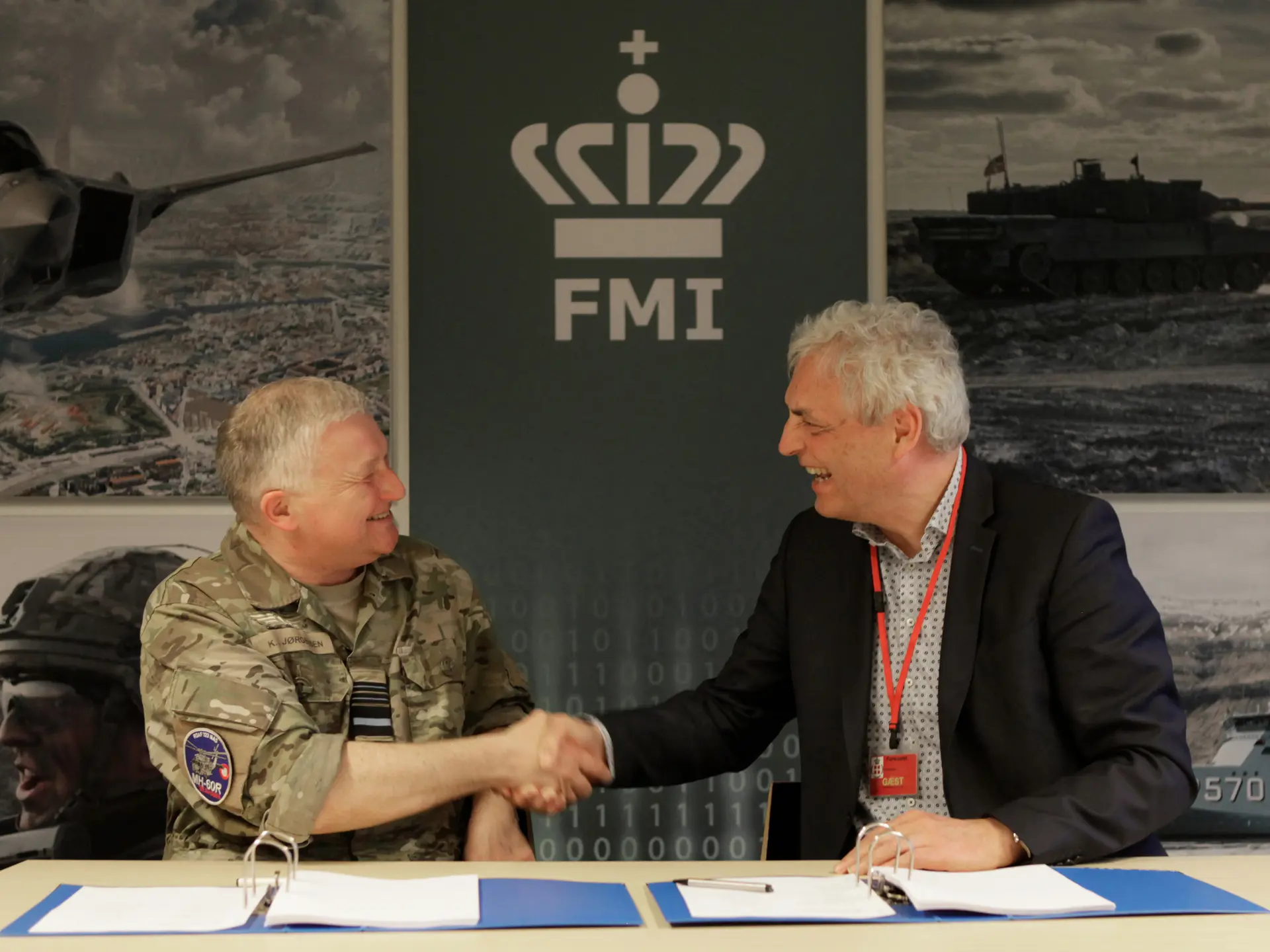Handshake by Michael Holm and Head of Danish Army