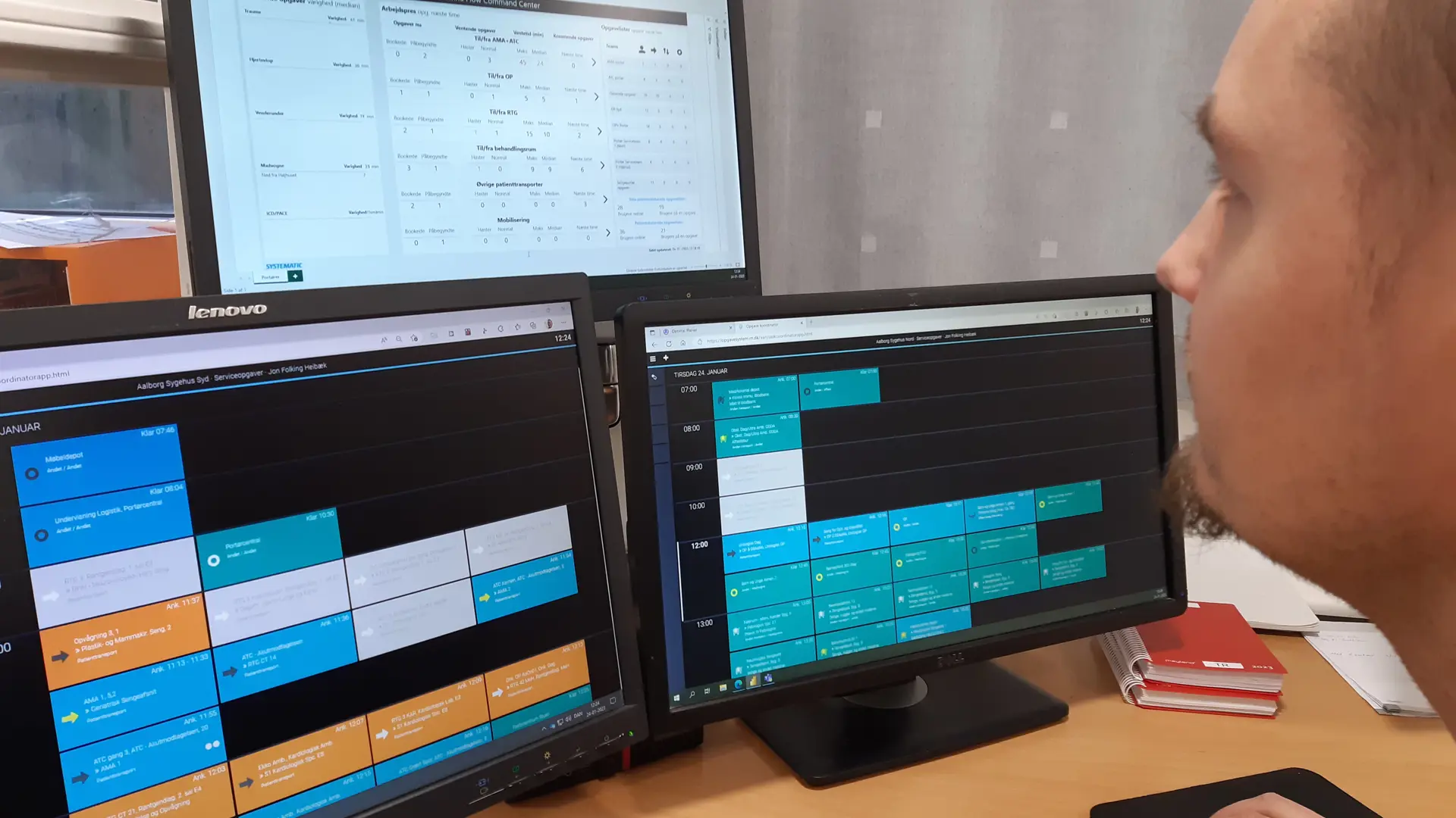 Healthcare worker using Command Centre solution