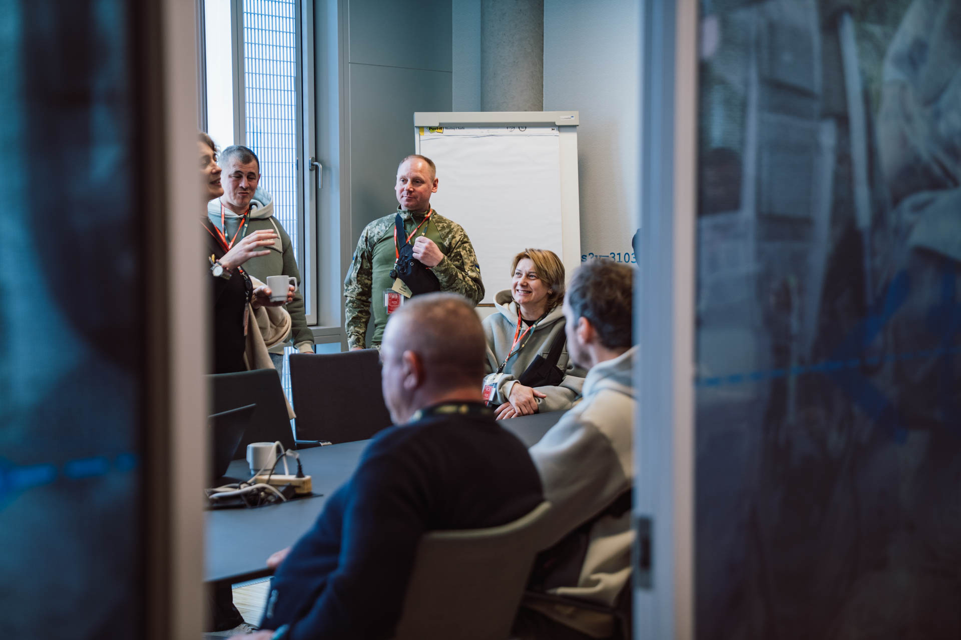 Ukrainian combat medics visiting Systematic headquarters