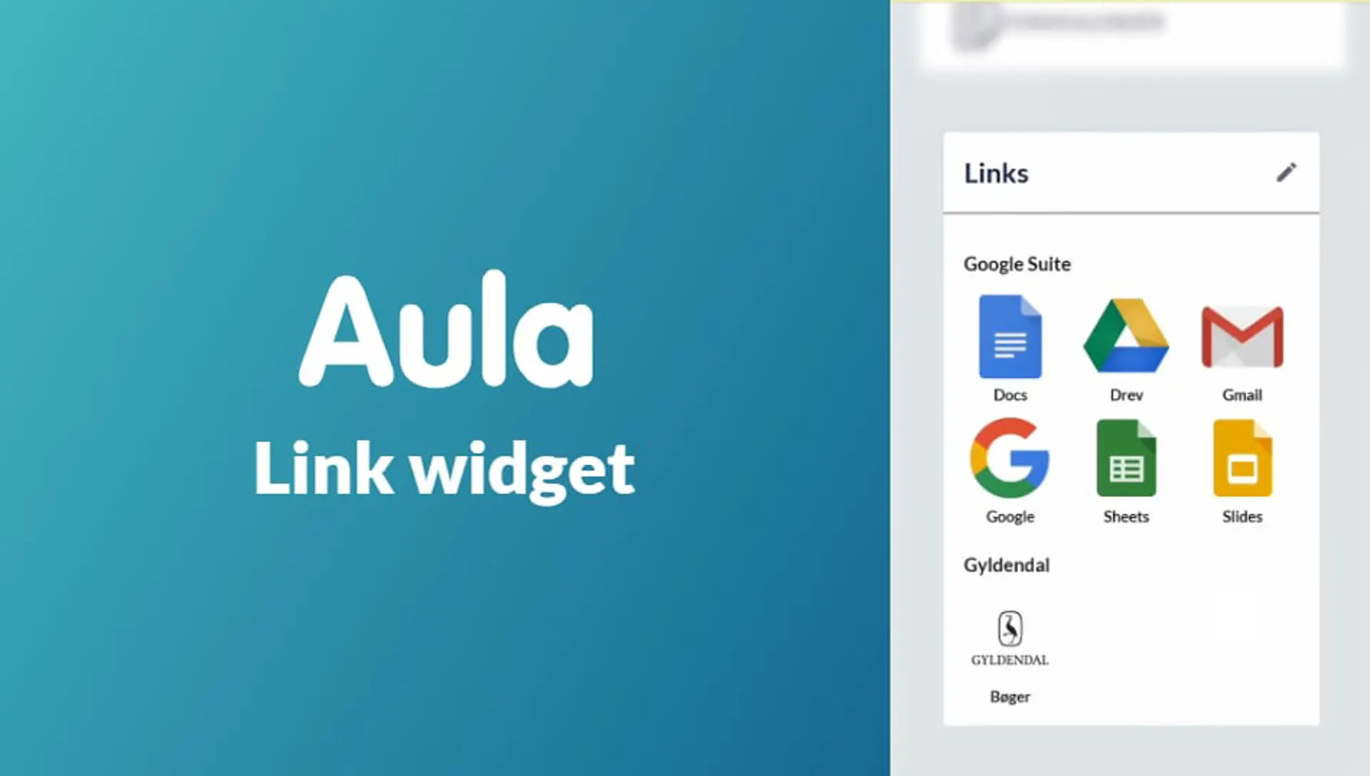 Aula Link widget