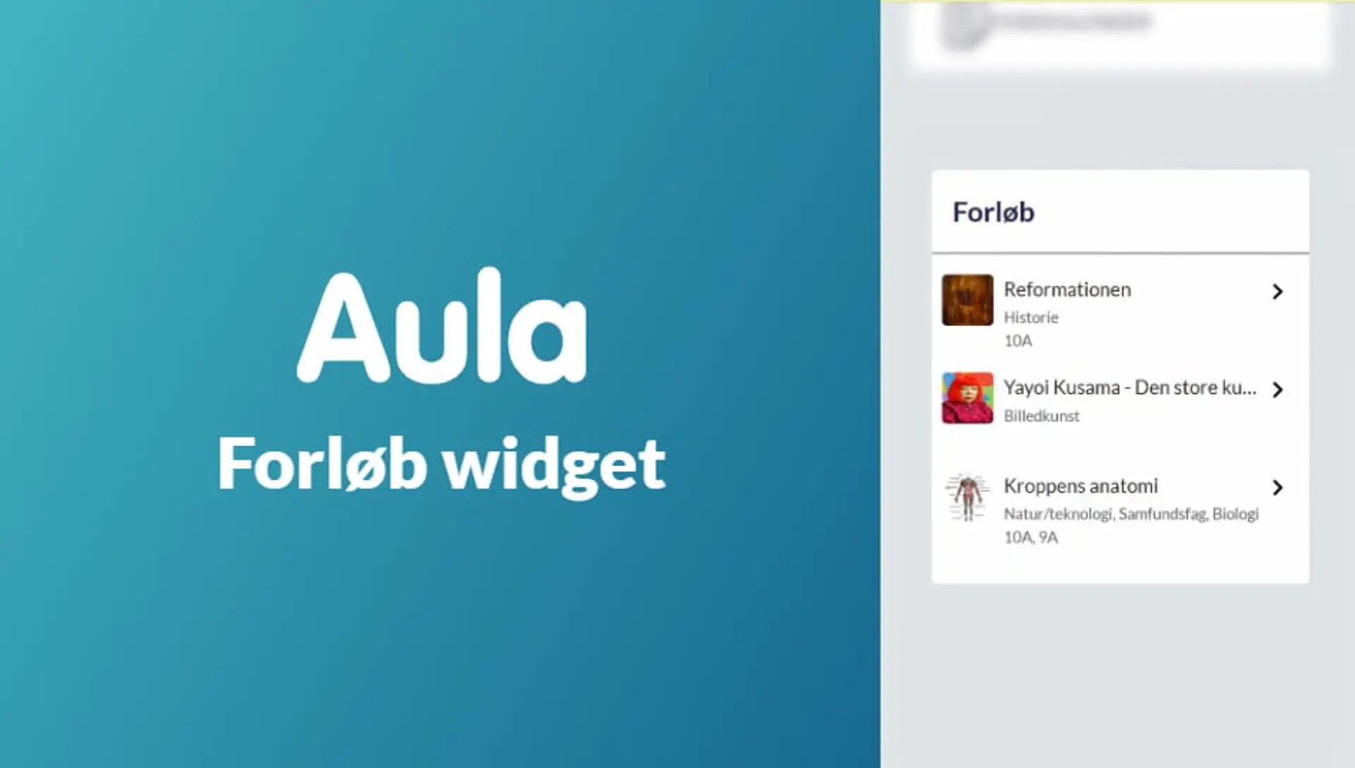 Aula Forløb widget