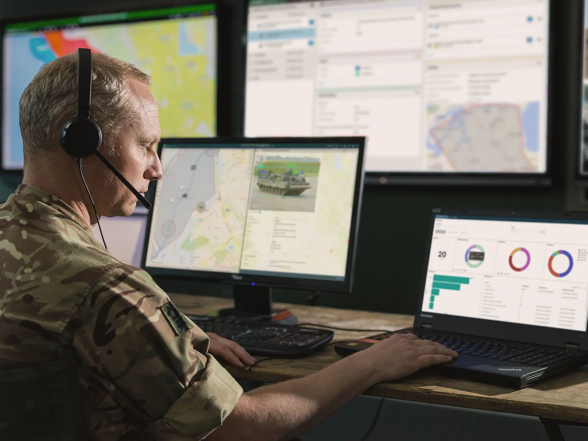 Soldier looking at SitaWare