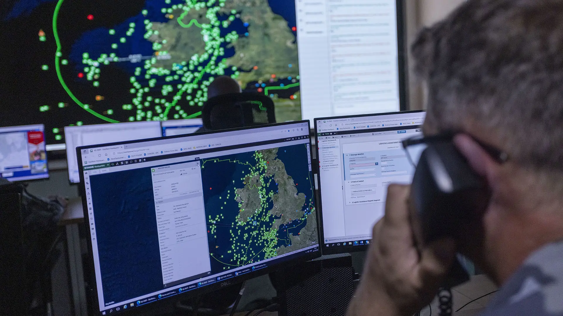 SitaWare Maritime in use in a Maritime Operations Centre