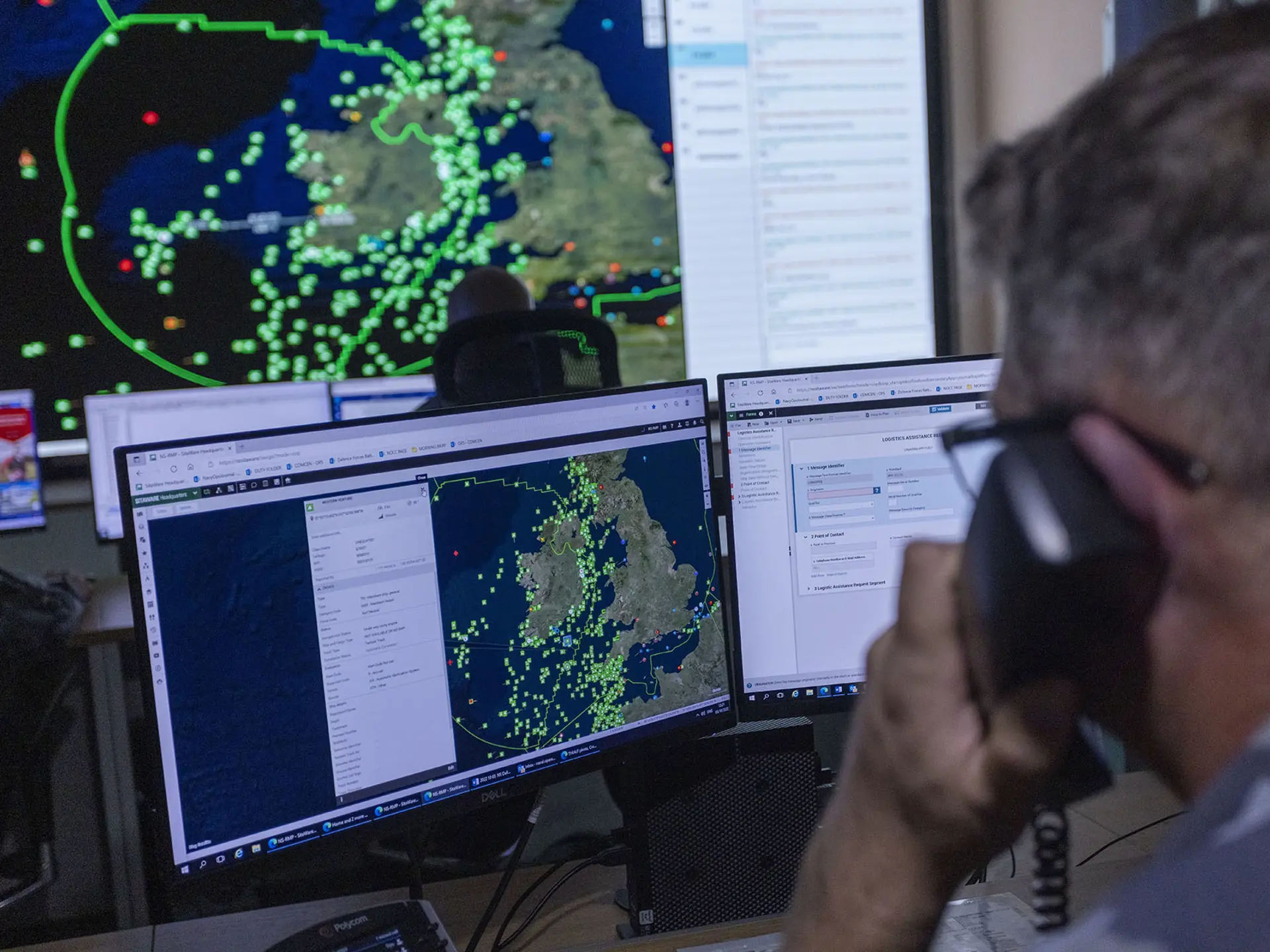 SitaWare Maritime in use in a Maritime Operations Centre