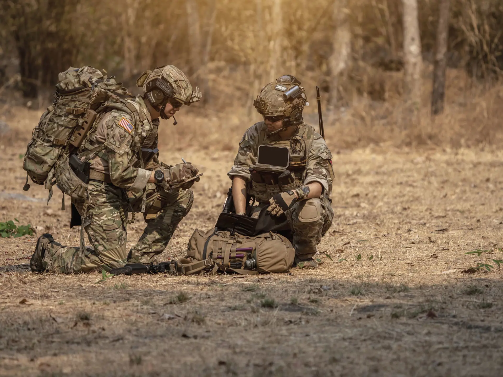 Special forces soldiers in field