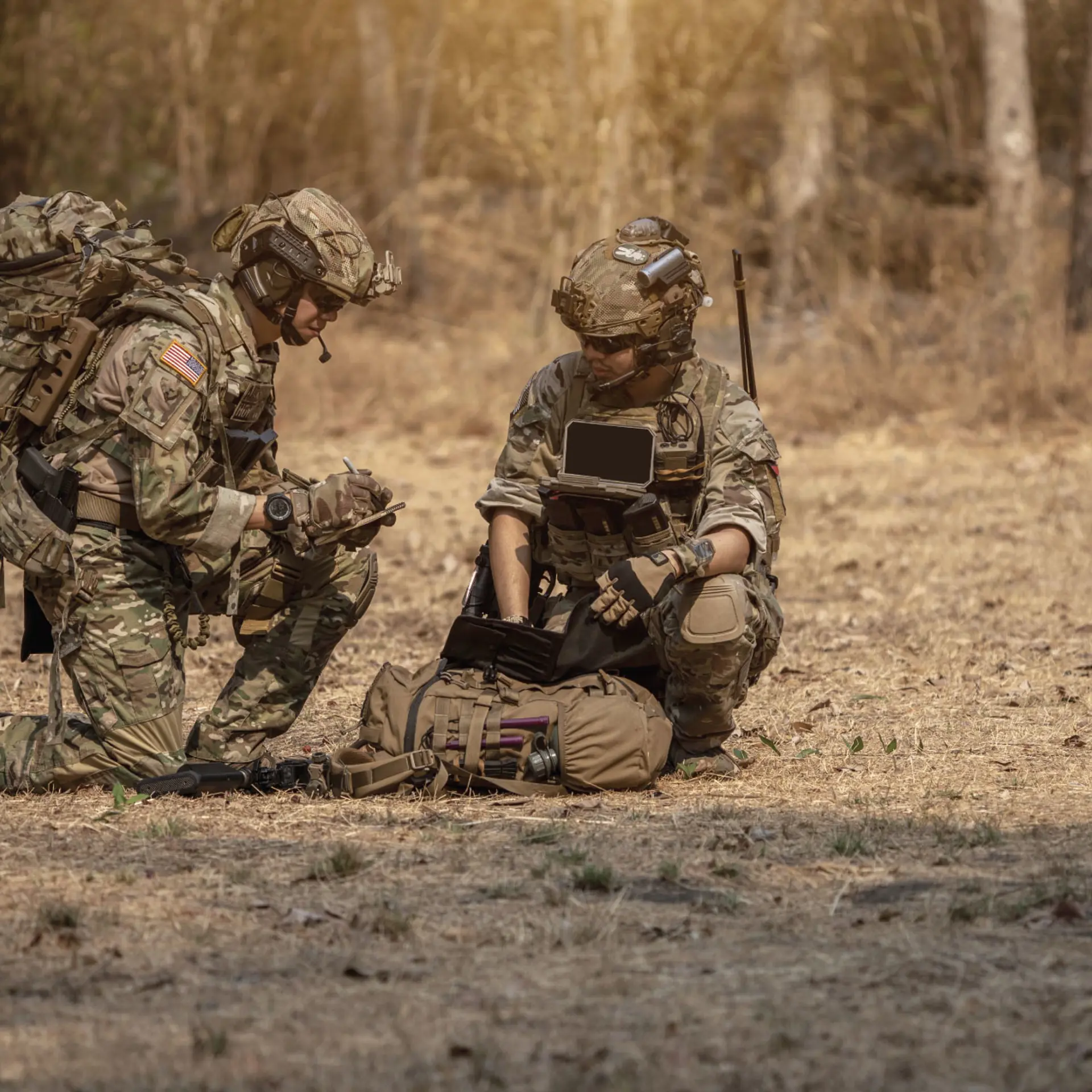 Special forces soldiers in field