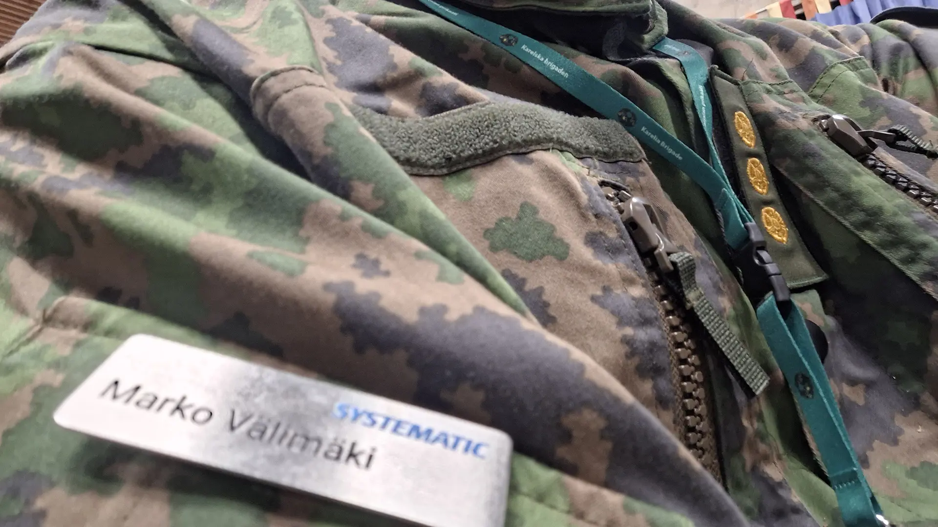 Marko Valimaki nametag and uniform