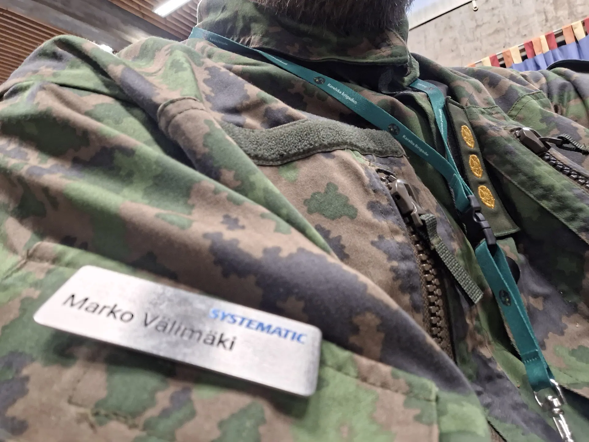 Marko Valimaki nametag and uniform