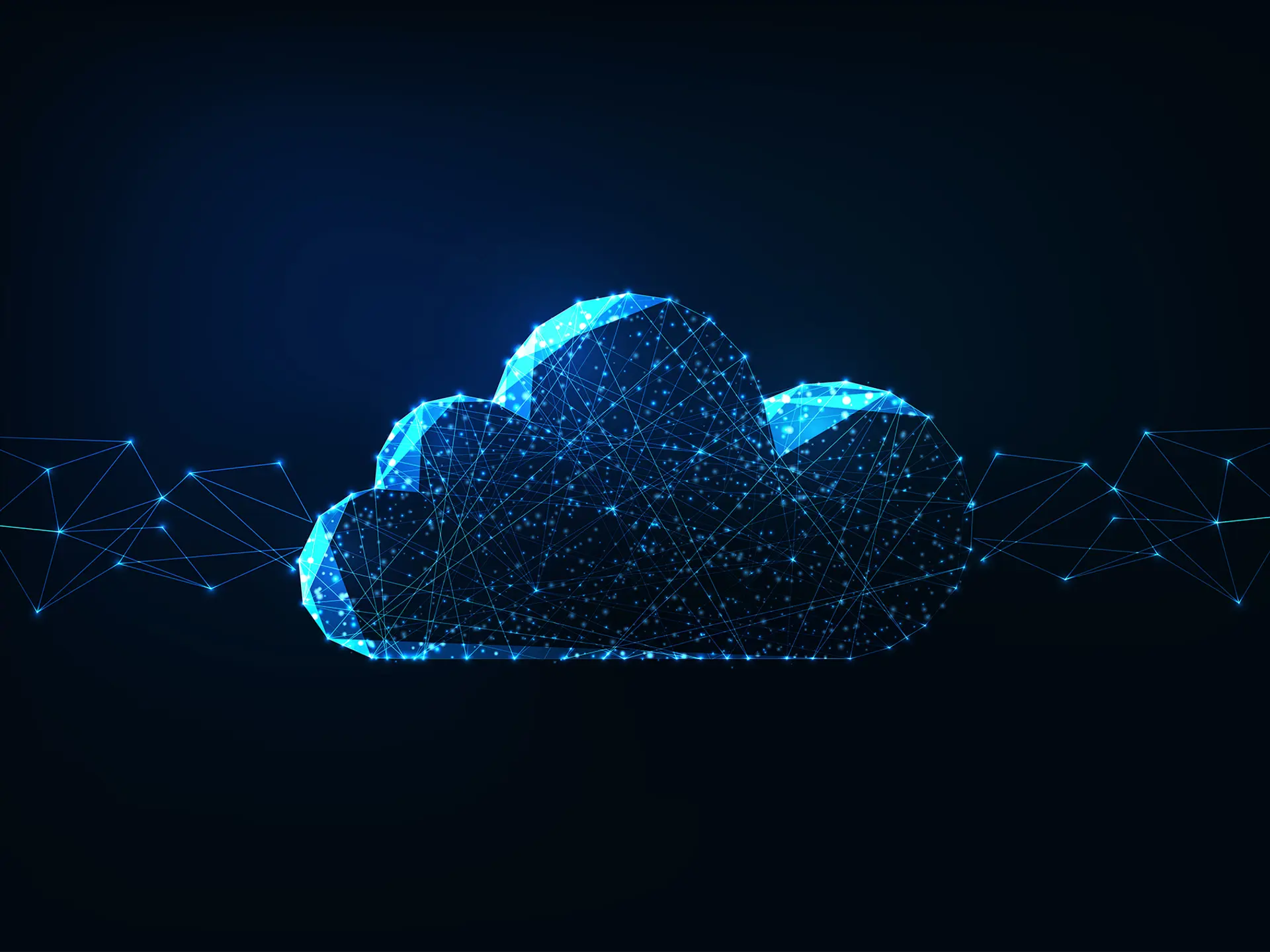 Blue cloud with grid