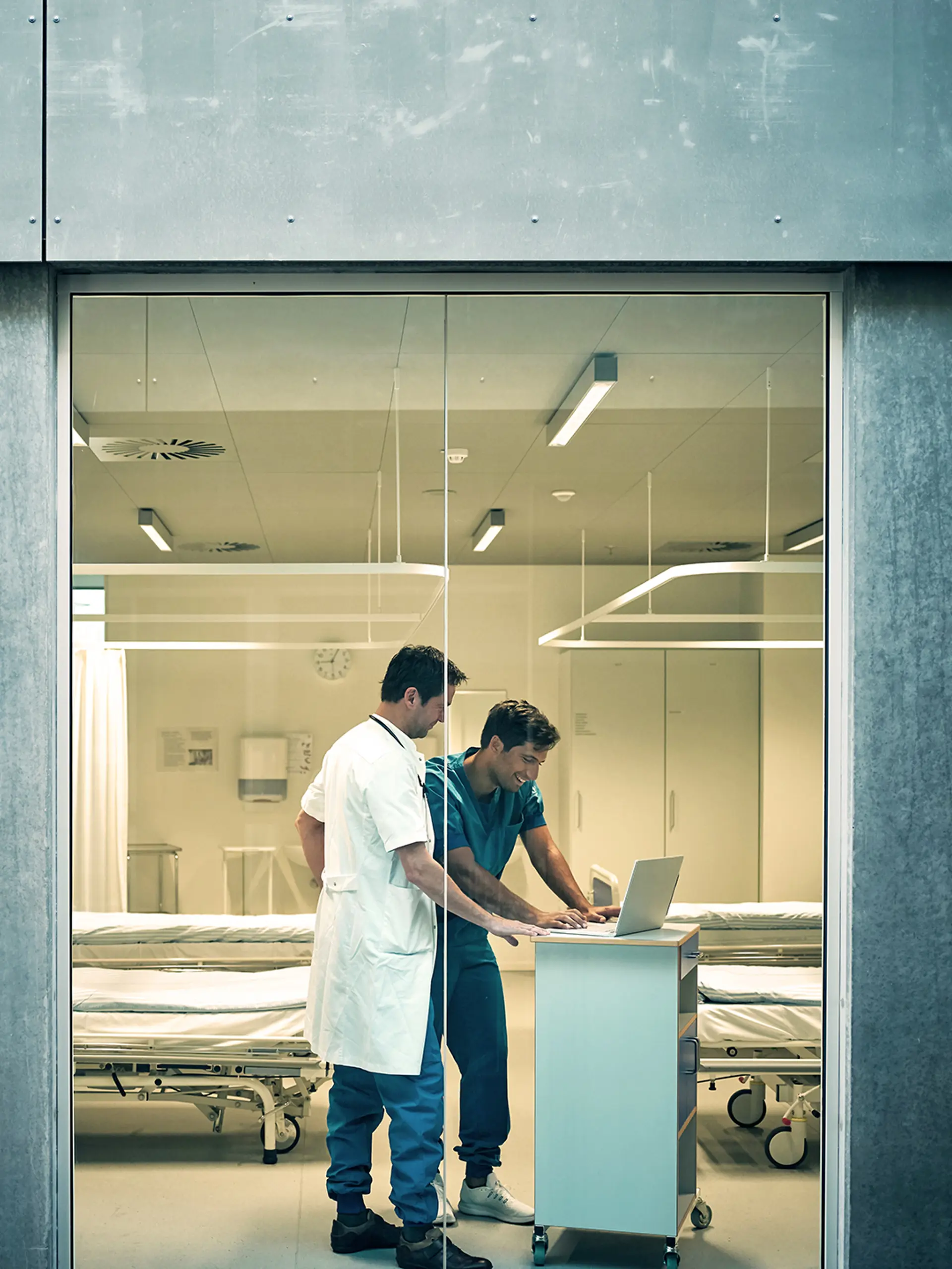 Clinical staff checking patient information