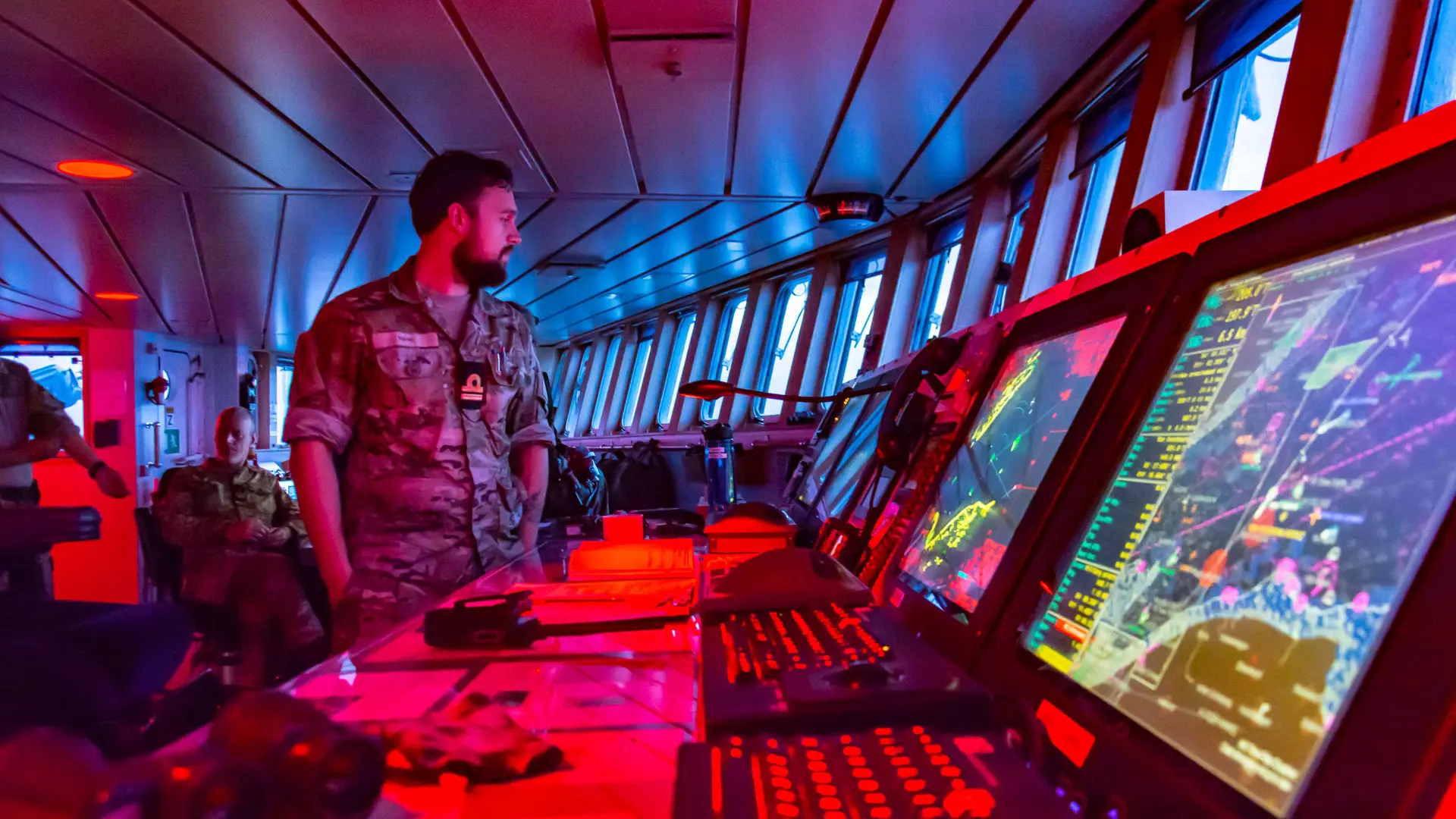 Operating center onboard a Royal Danish Navy vessel