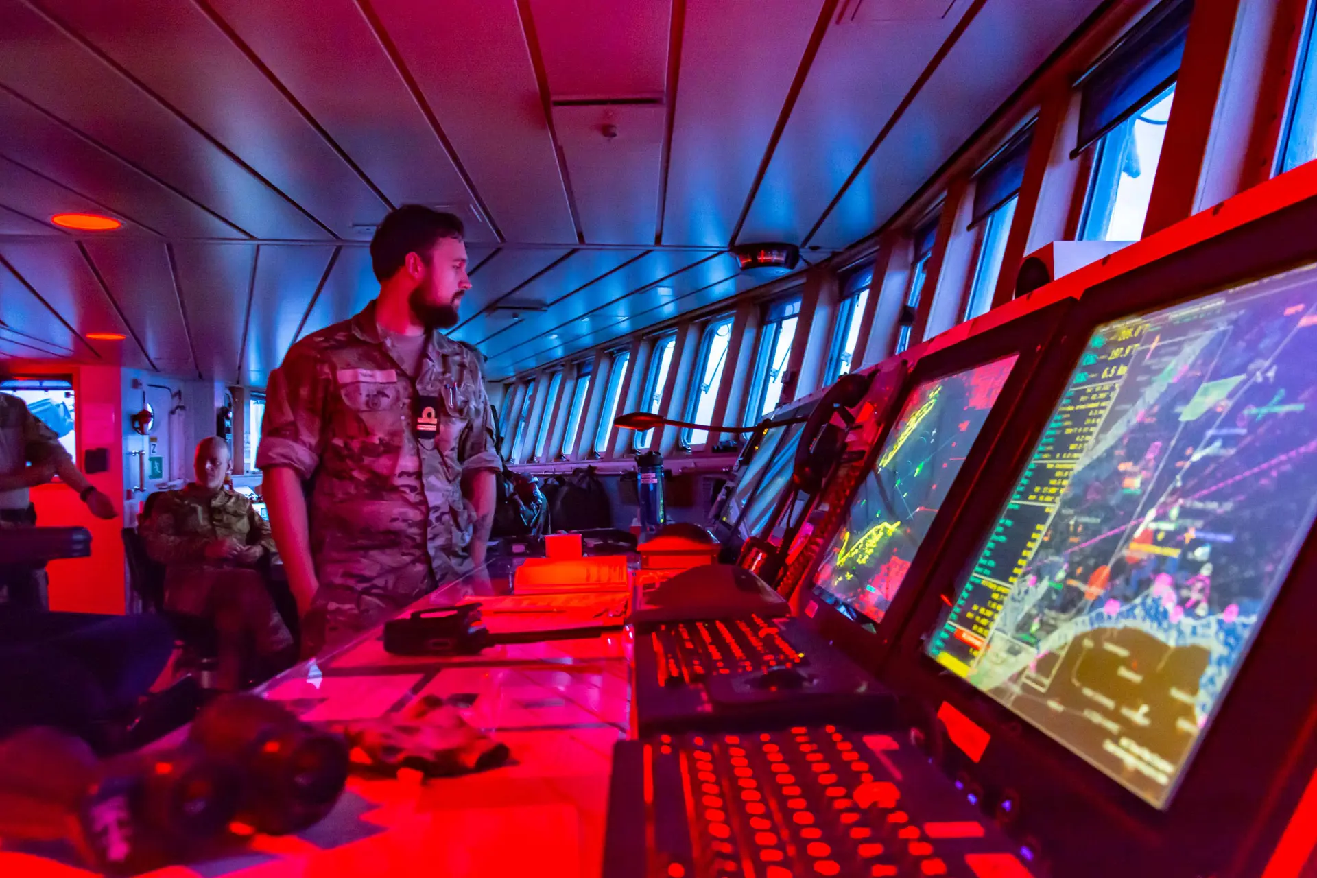 Operating center onboard a Royal Danish Navy vessel