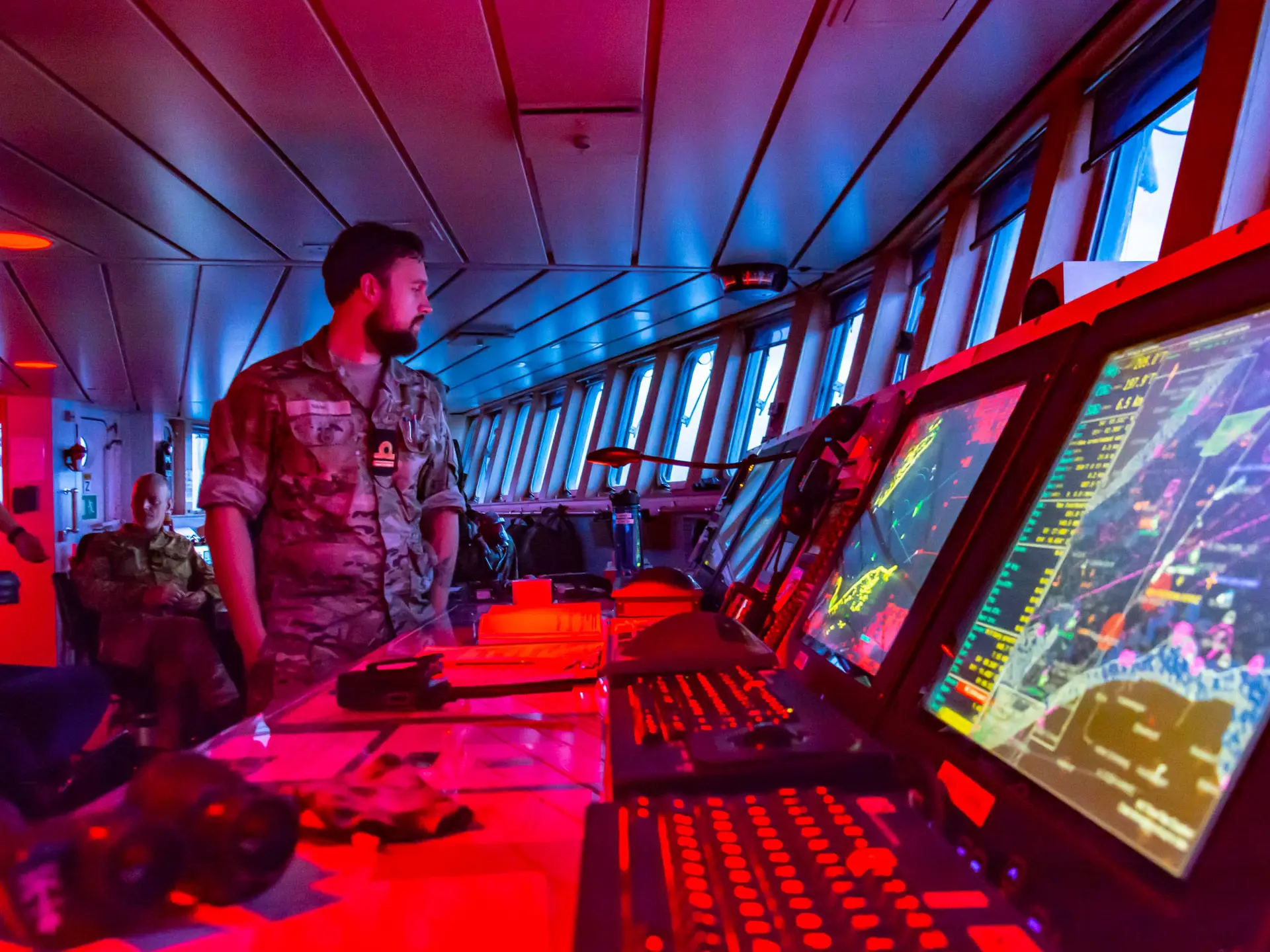 Operating center onboard a Royal Danish Navy vessel