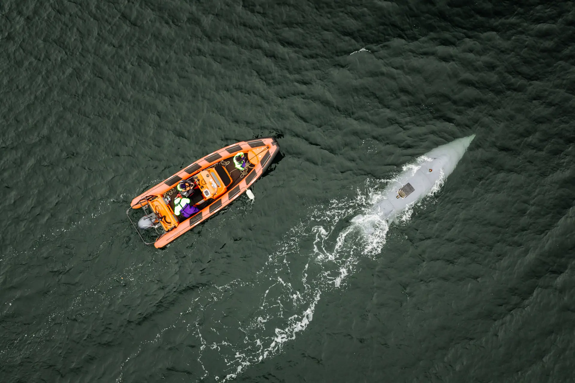 Ship and underwater drone during Data2Sea 2026