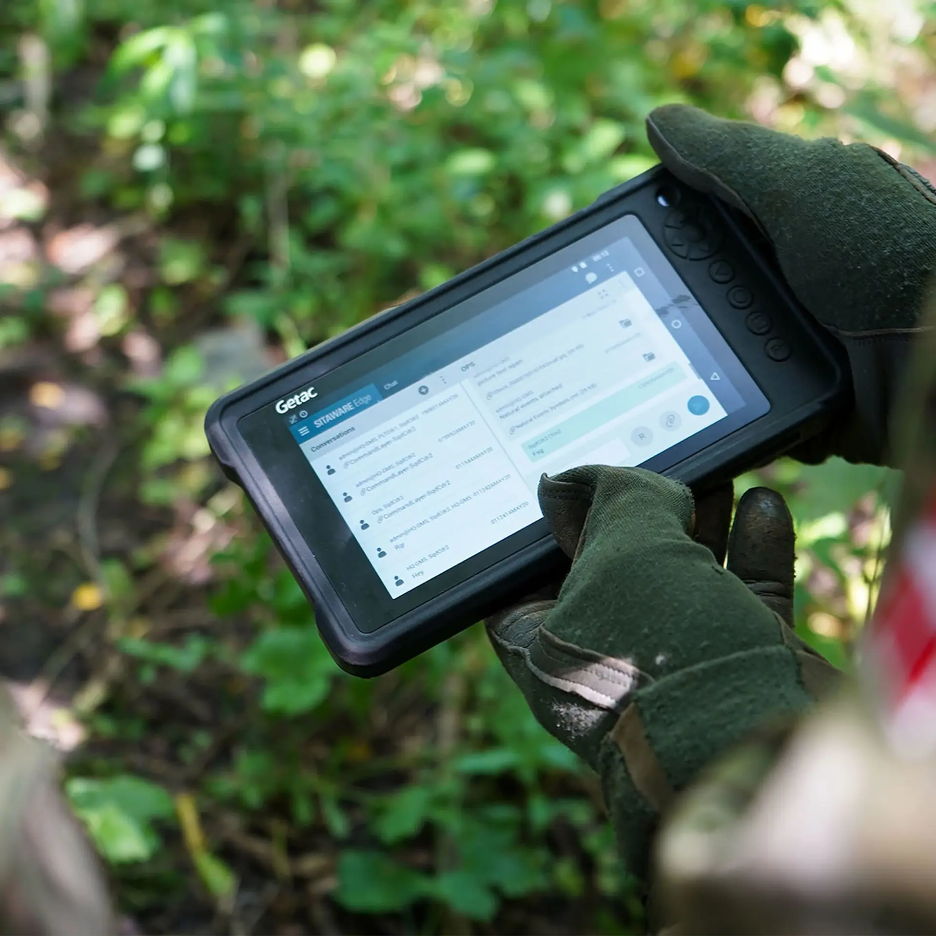 Soldier With Sitaware Edge In Woods