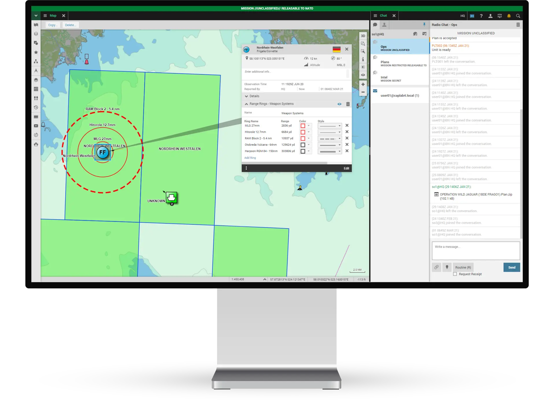 Maintain the operational tempo using chat and military messages between national units and partners