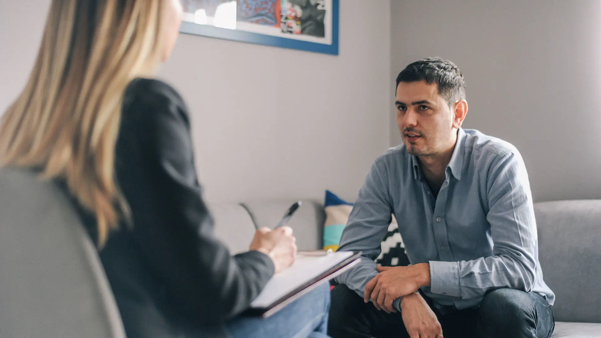 Social Worker Talking With Man