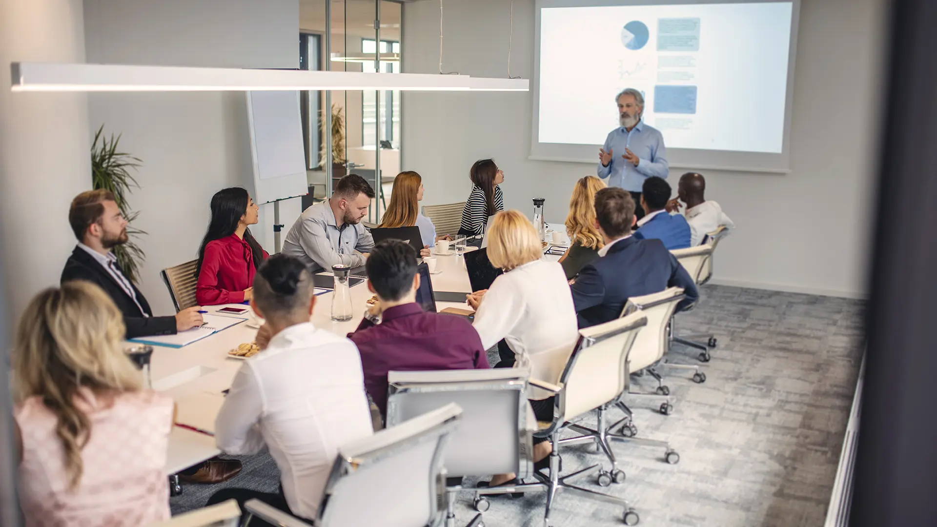 People collaborating in a meeting room 