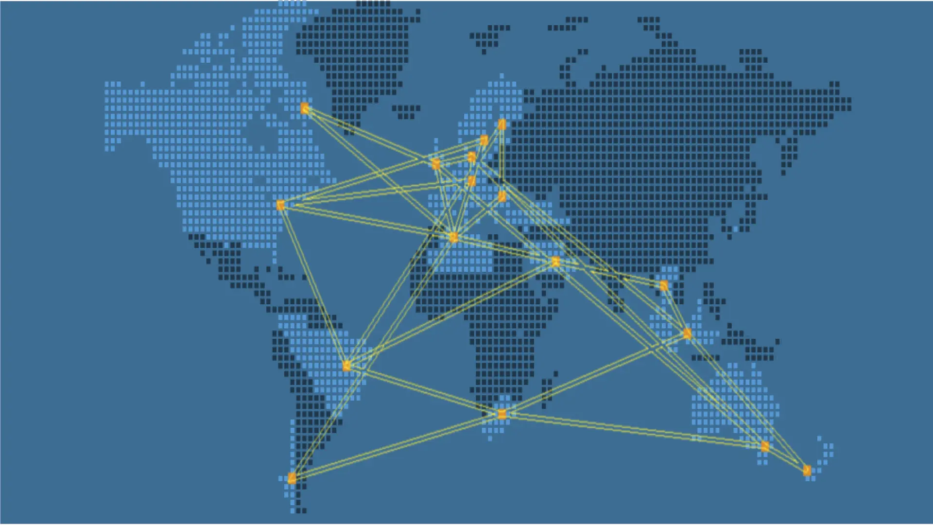 World map connecting contries 