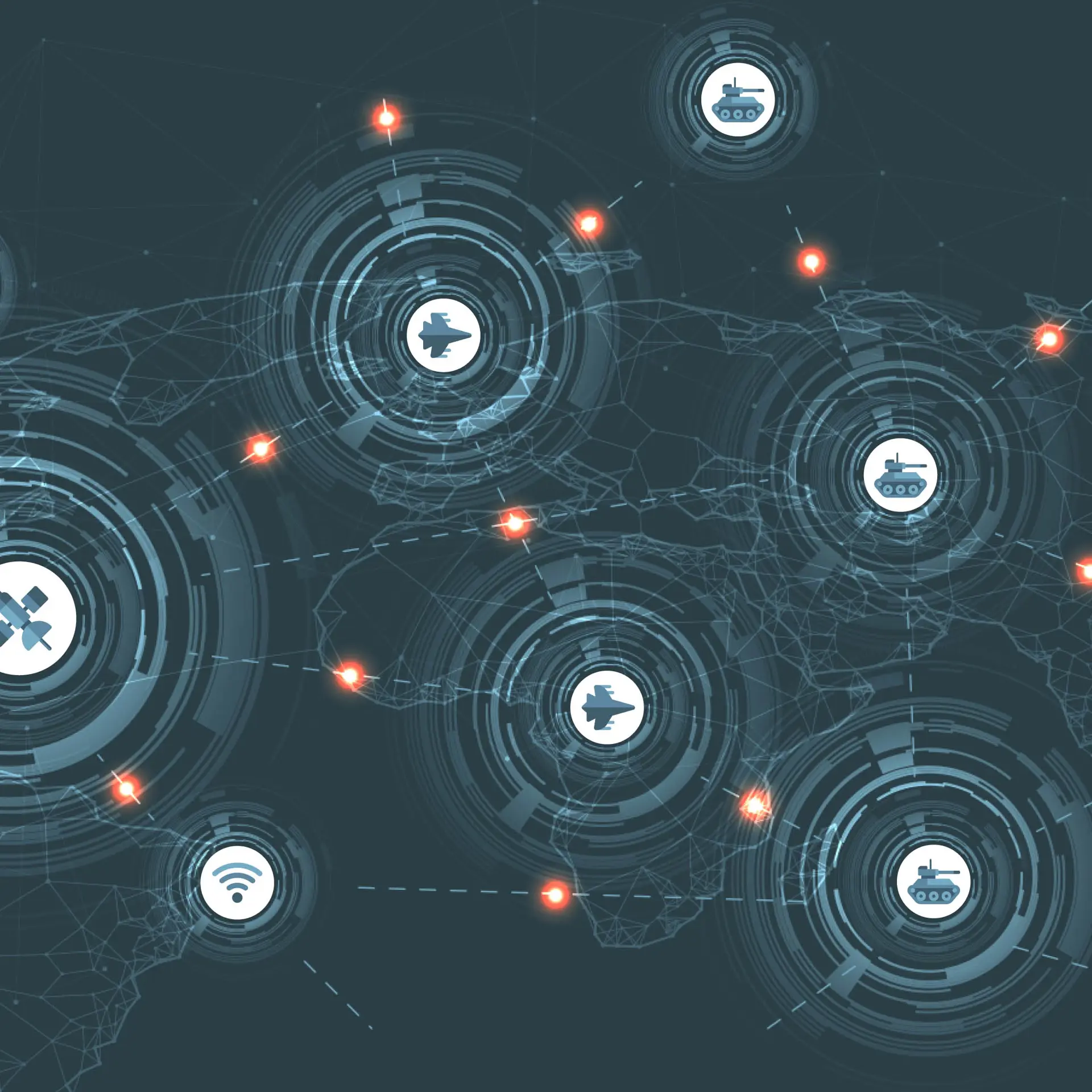 World map connecting multi domain
