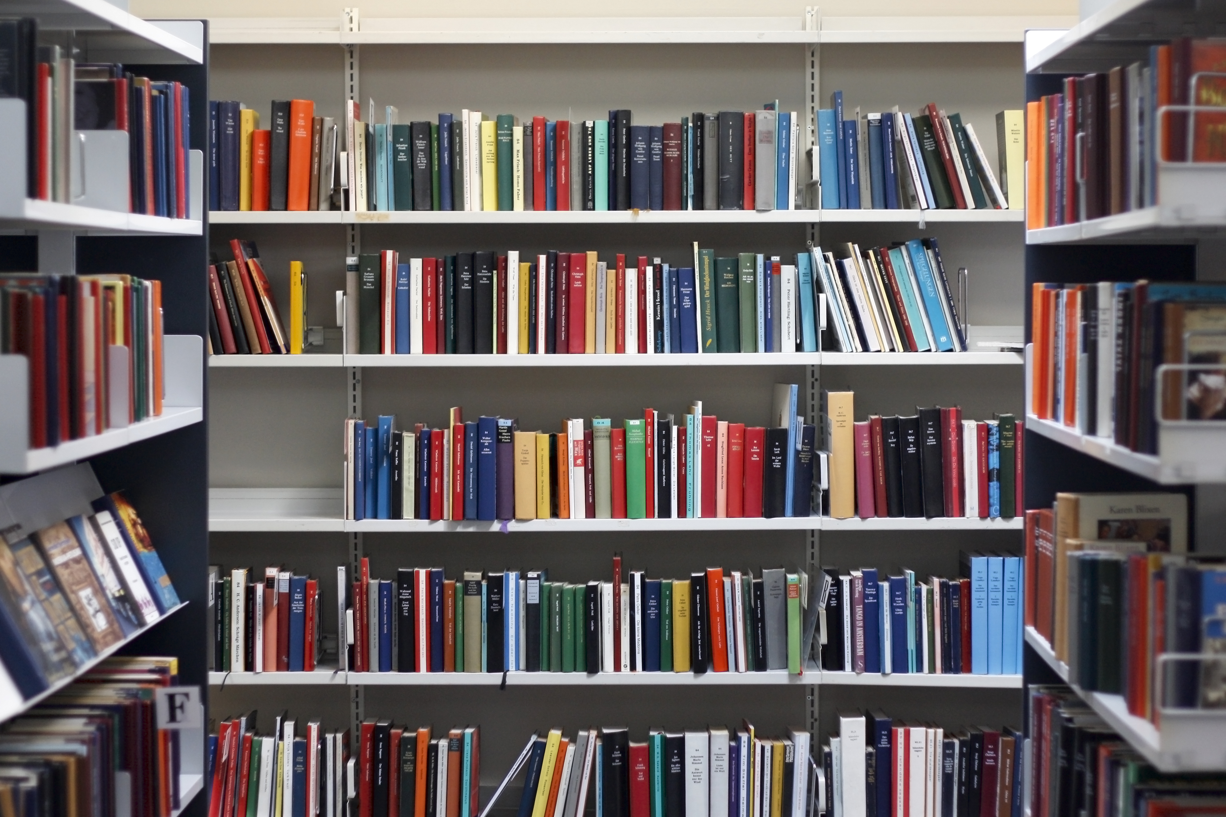 Bookshelves at a library
