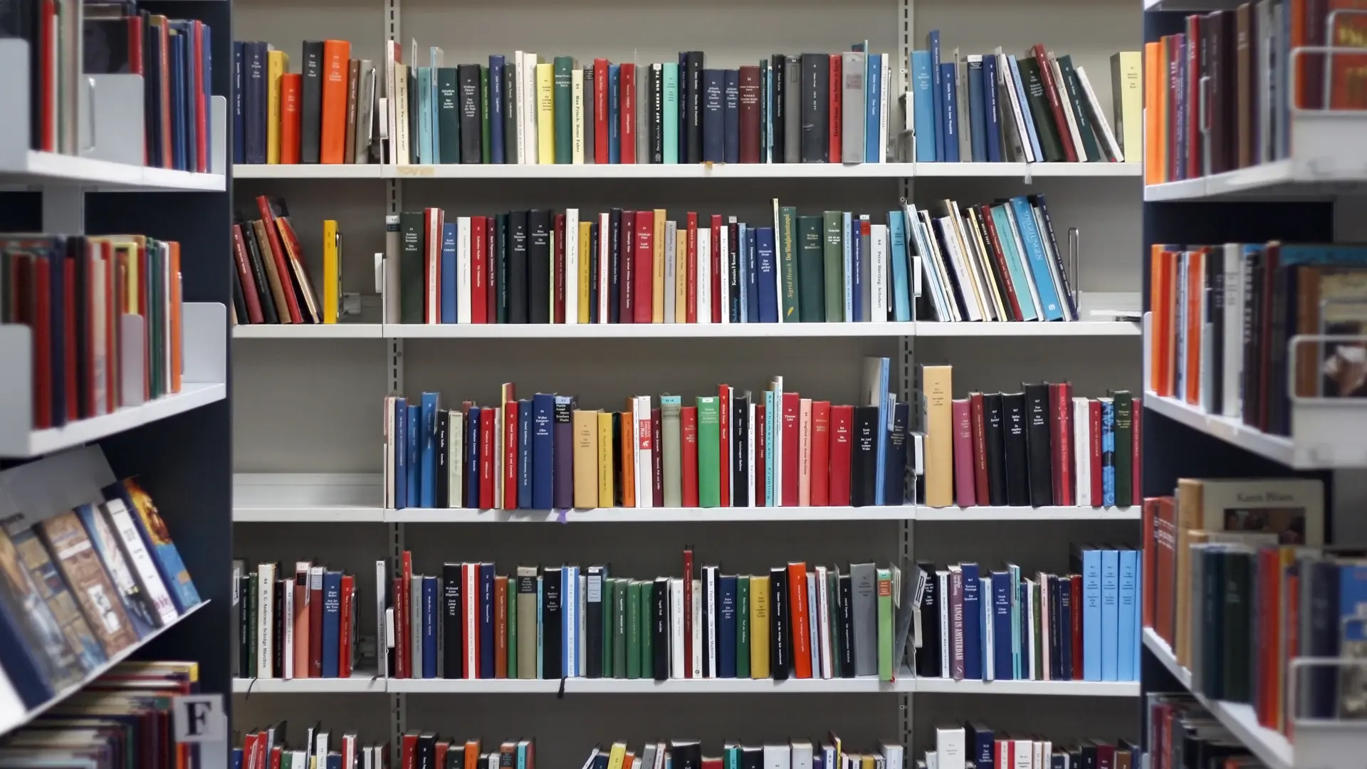 Bookshelves at a library