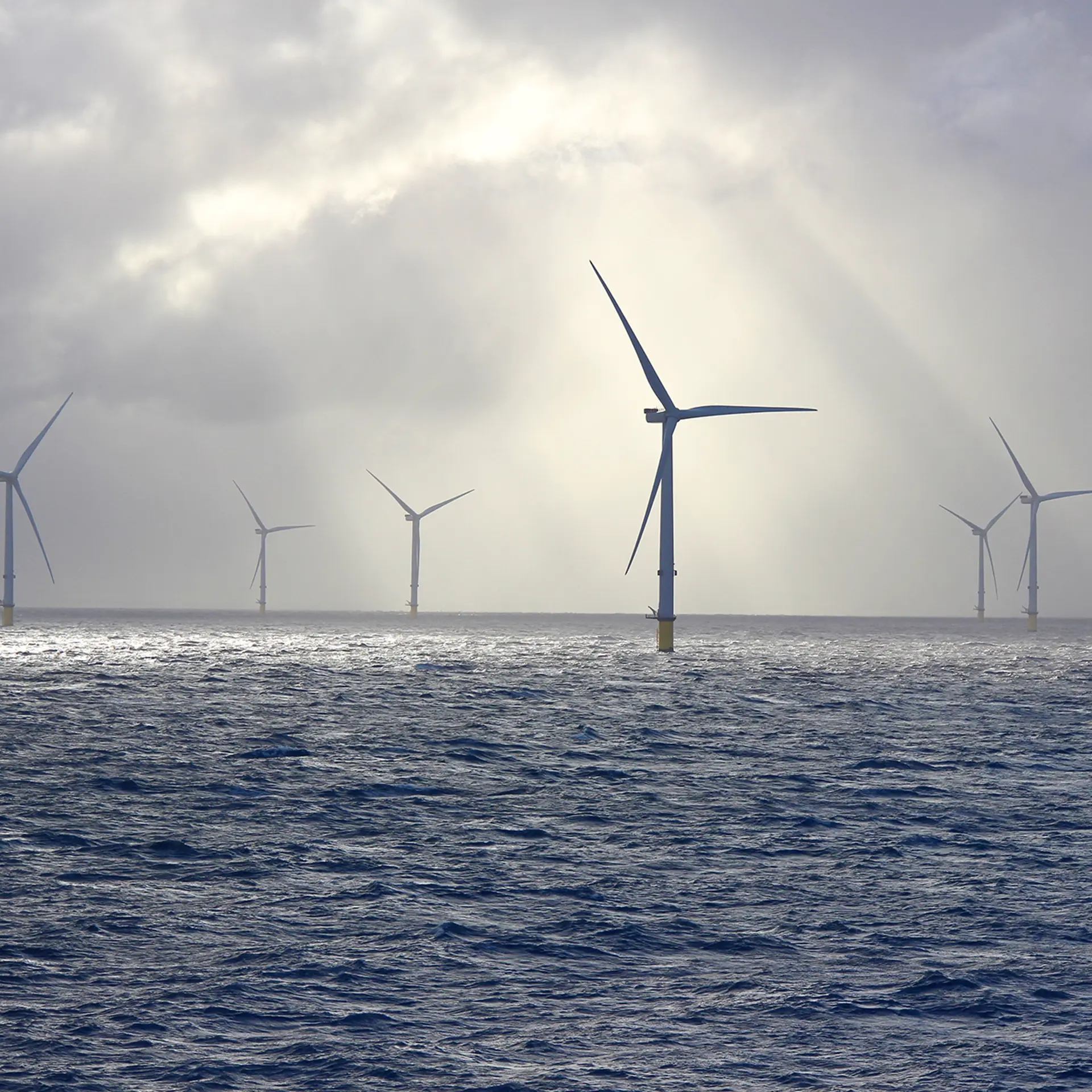 Wind turbine in sunny wheather