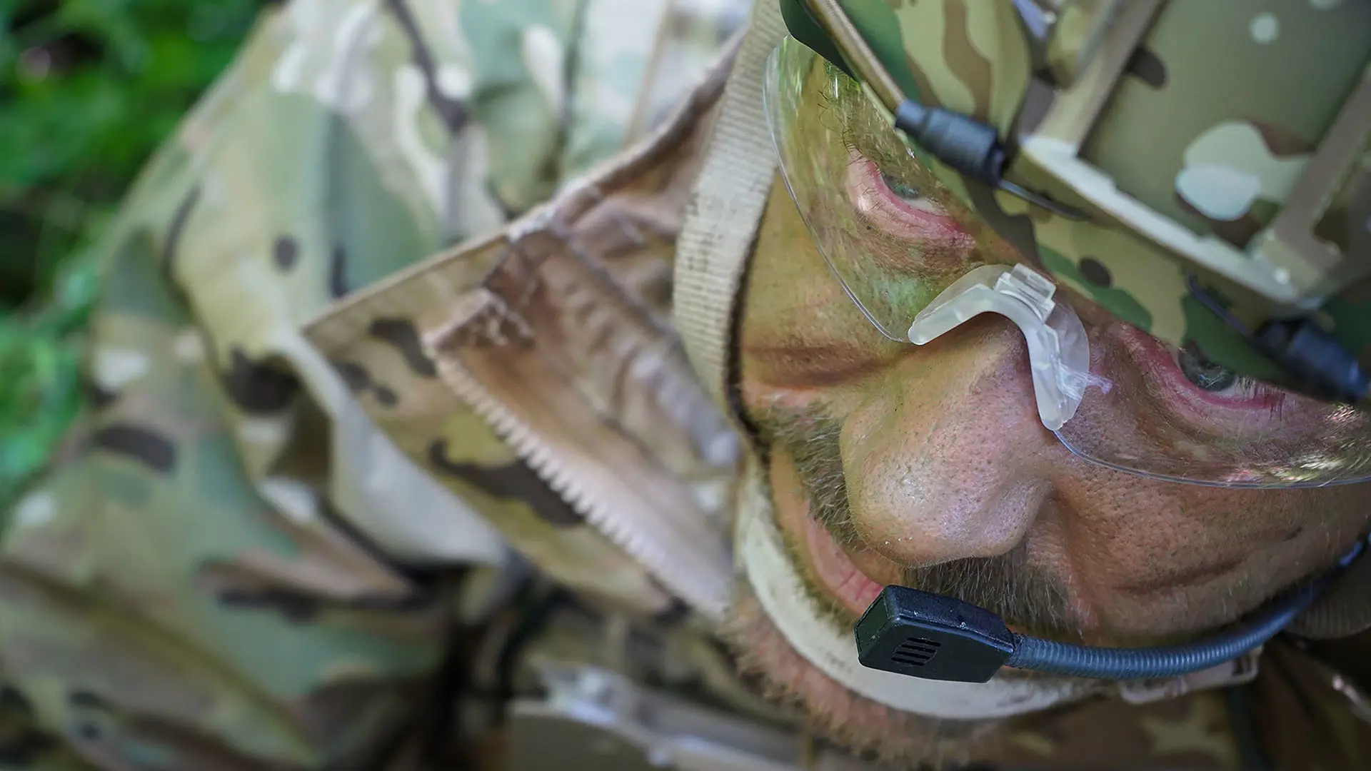 Soldier in woods