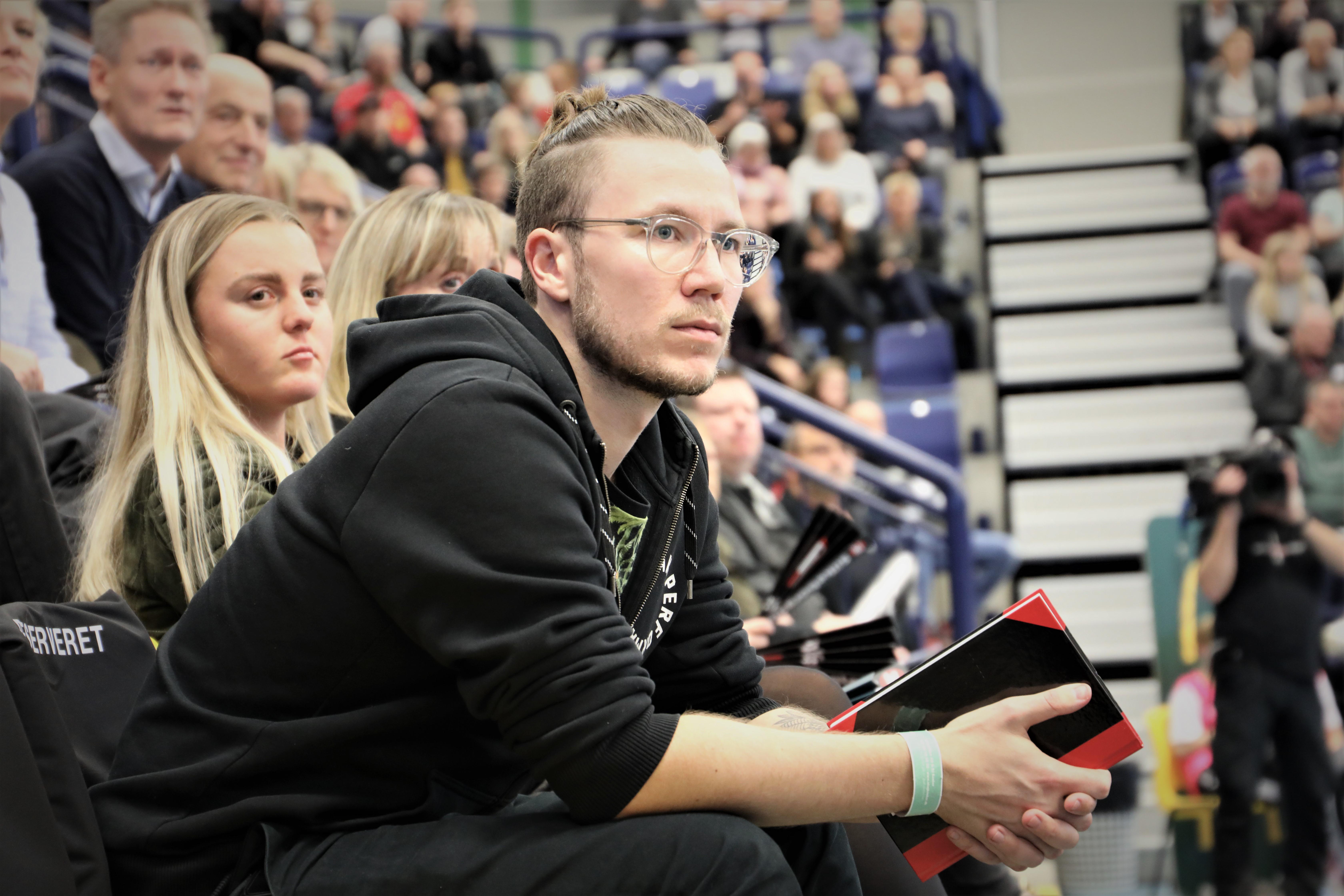 Anthropologist Kasper Pape Helligsøe at a handball game