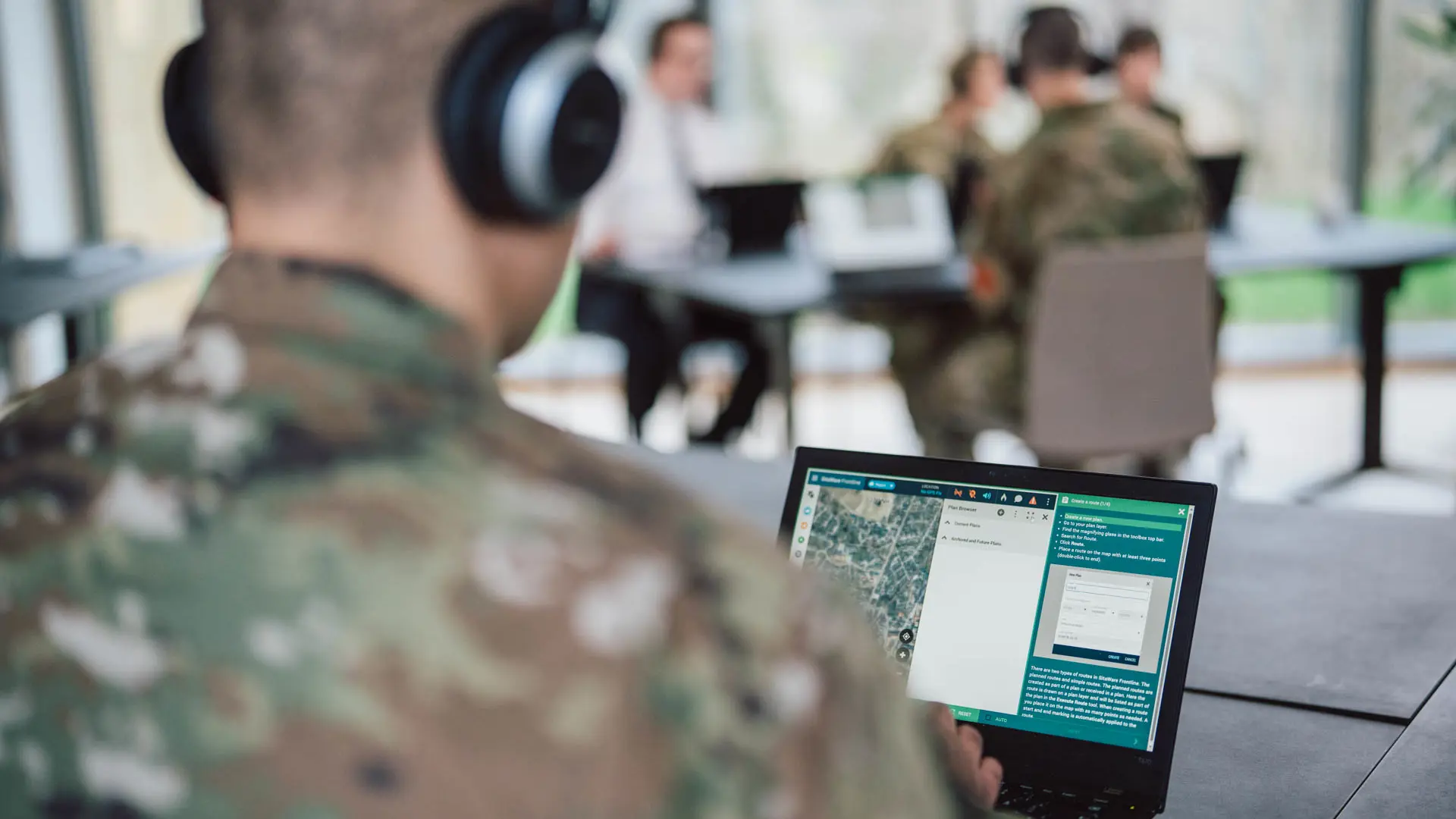 Multi Domain Office With Soldiers Training In Sitaware Aspire