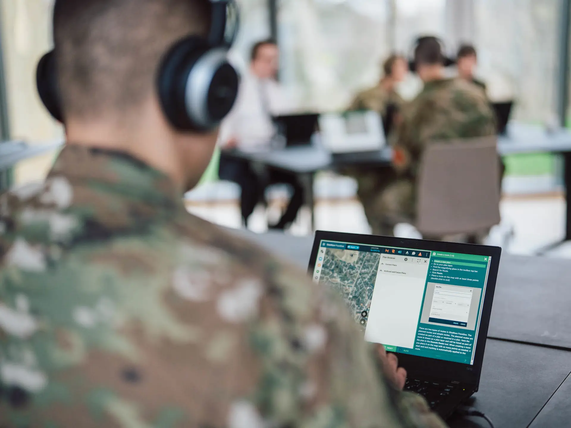 Multi Domain Office With Soldiers Training In Sitaware Aspire