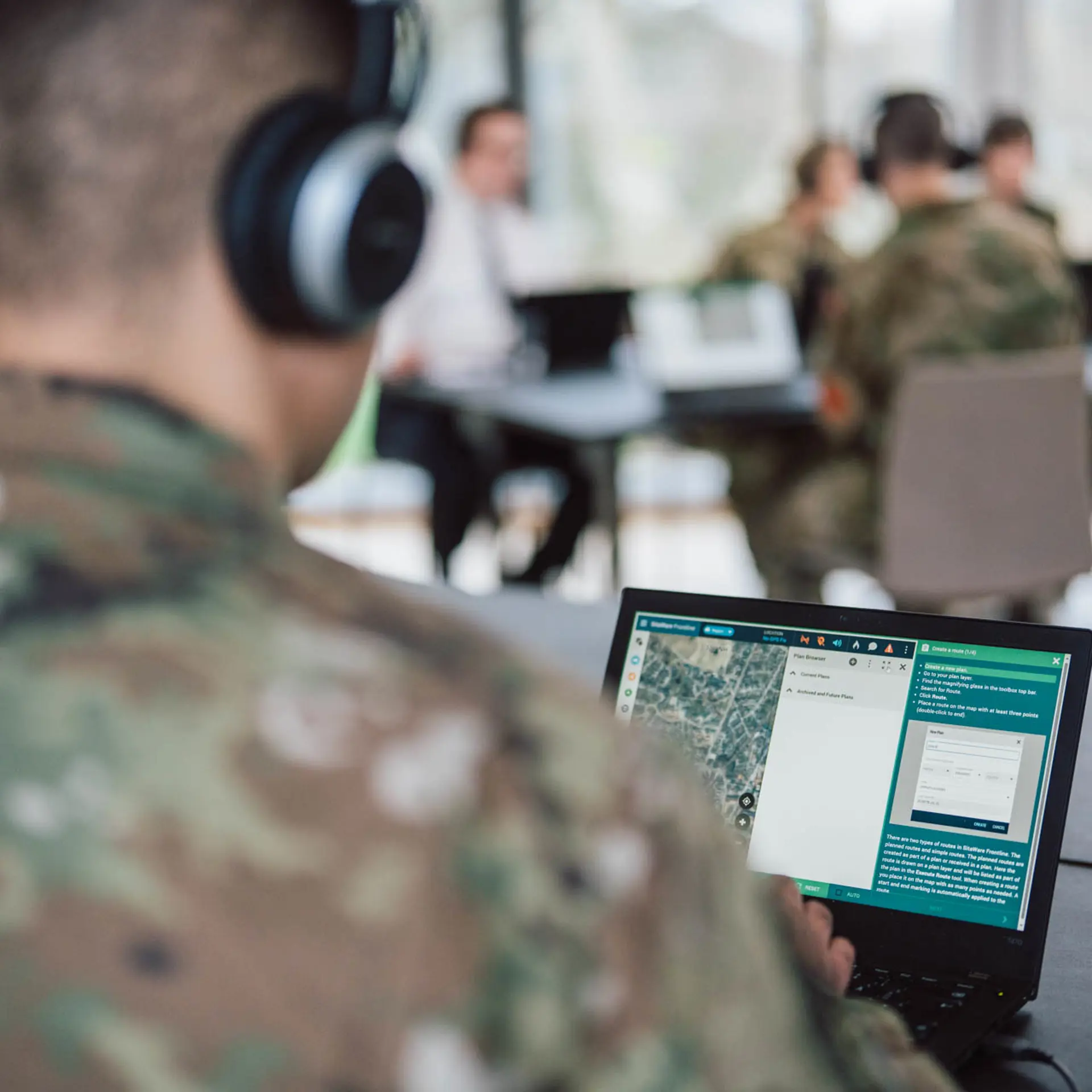 Multi Domain Office With Soldiers Training In Sitaware Aspire