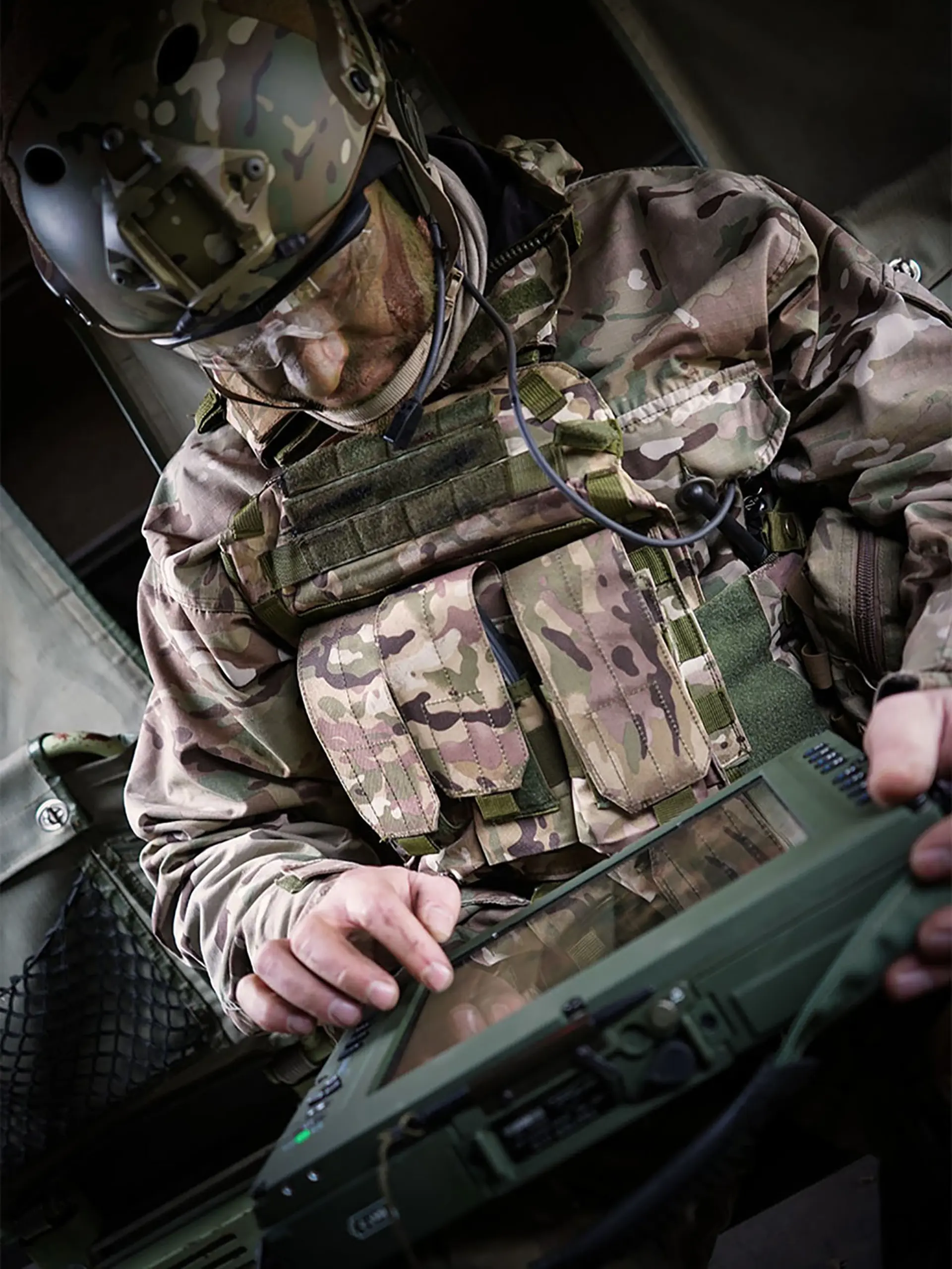 Soldier In Vehicle Looking At Sitaware Frontline