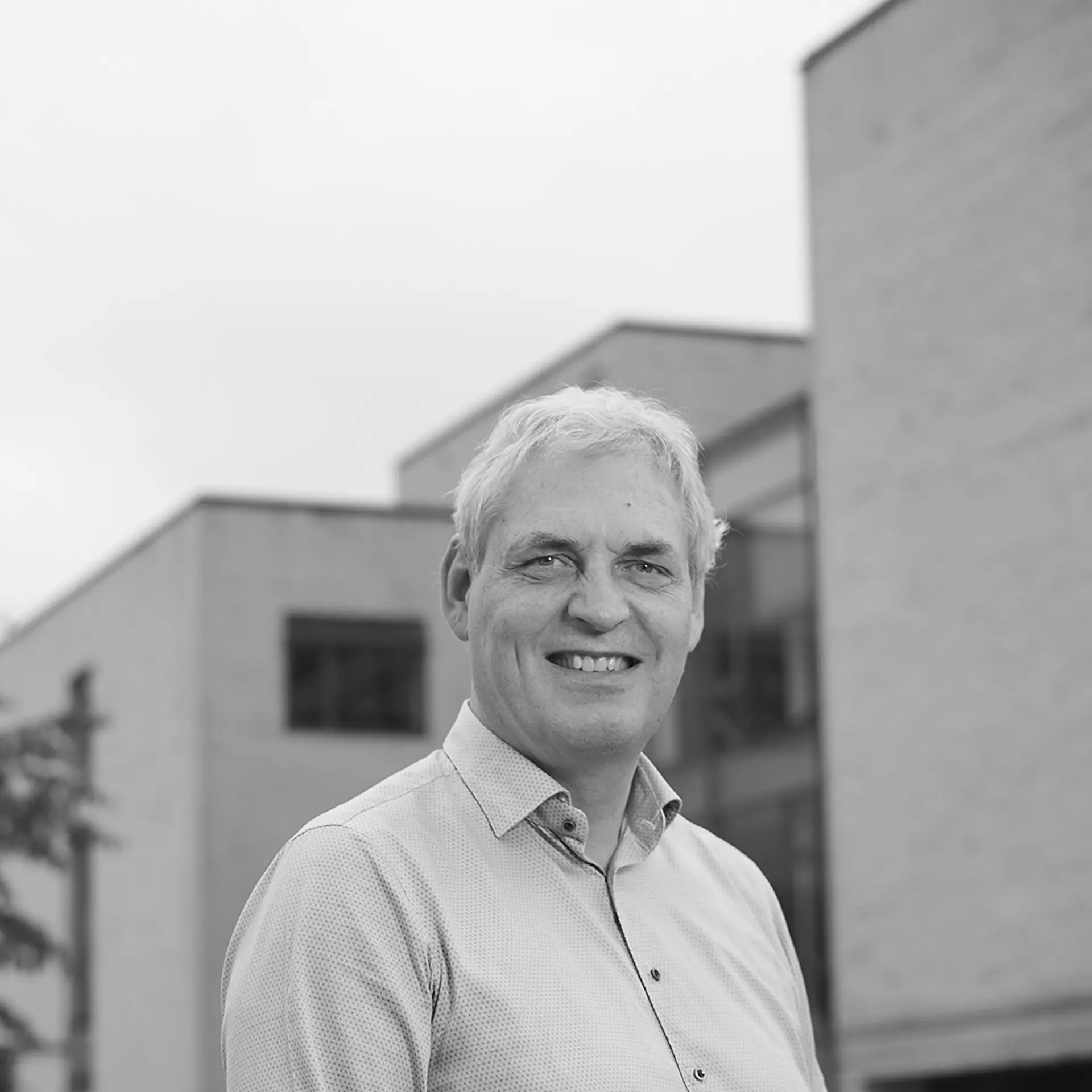 CEO Michael Holm in front of Systematic Headquarters in Aarhus