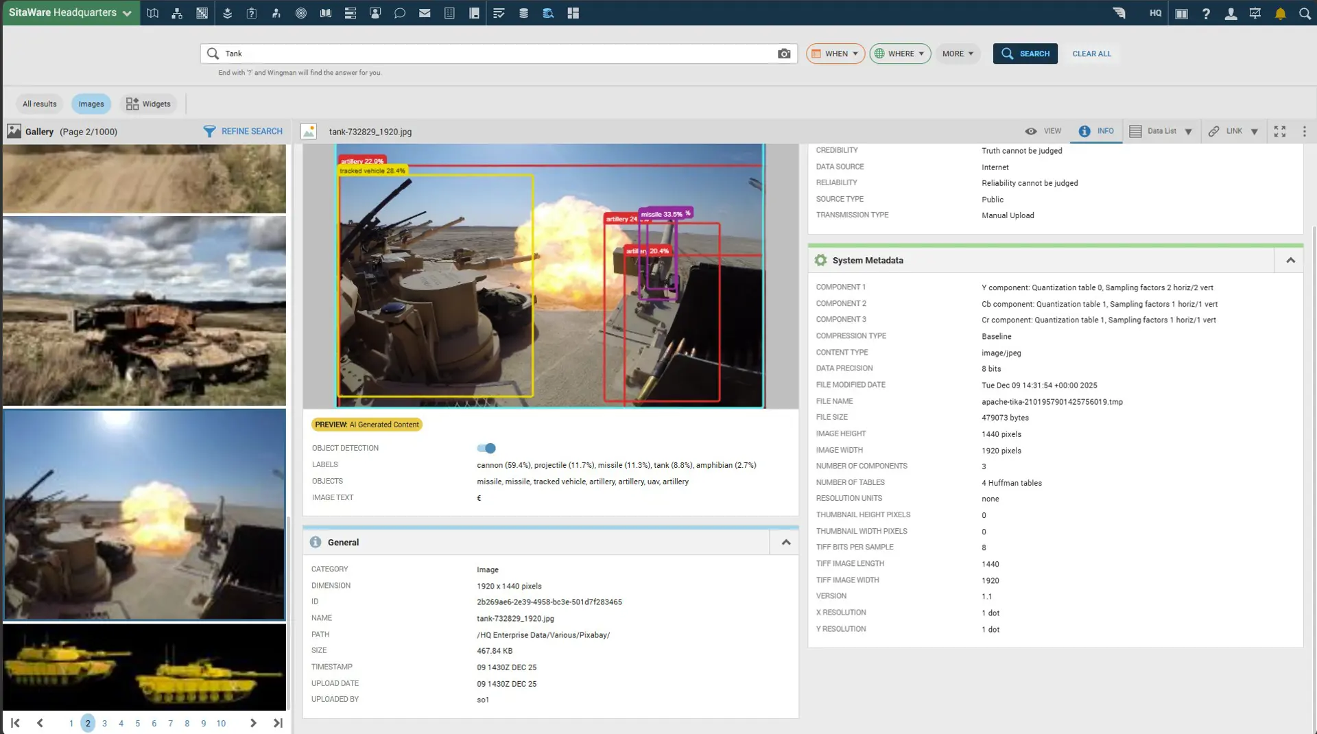 Bilderkennung in SitaWare Insight: Ein KI-Agent detektiert und klassifiziert Objekte in Aufklärungsbildern